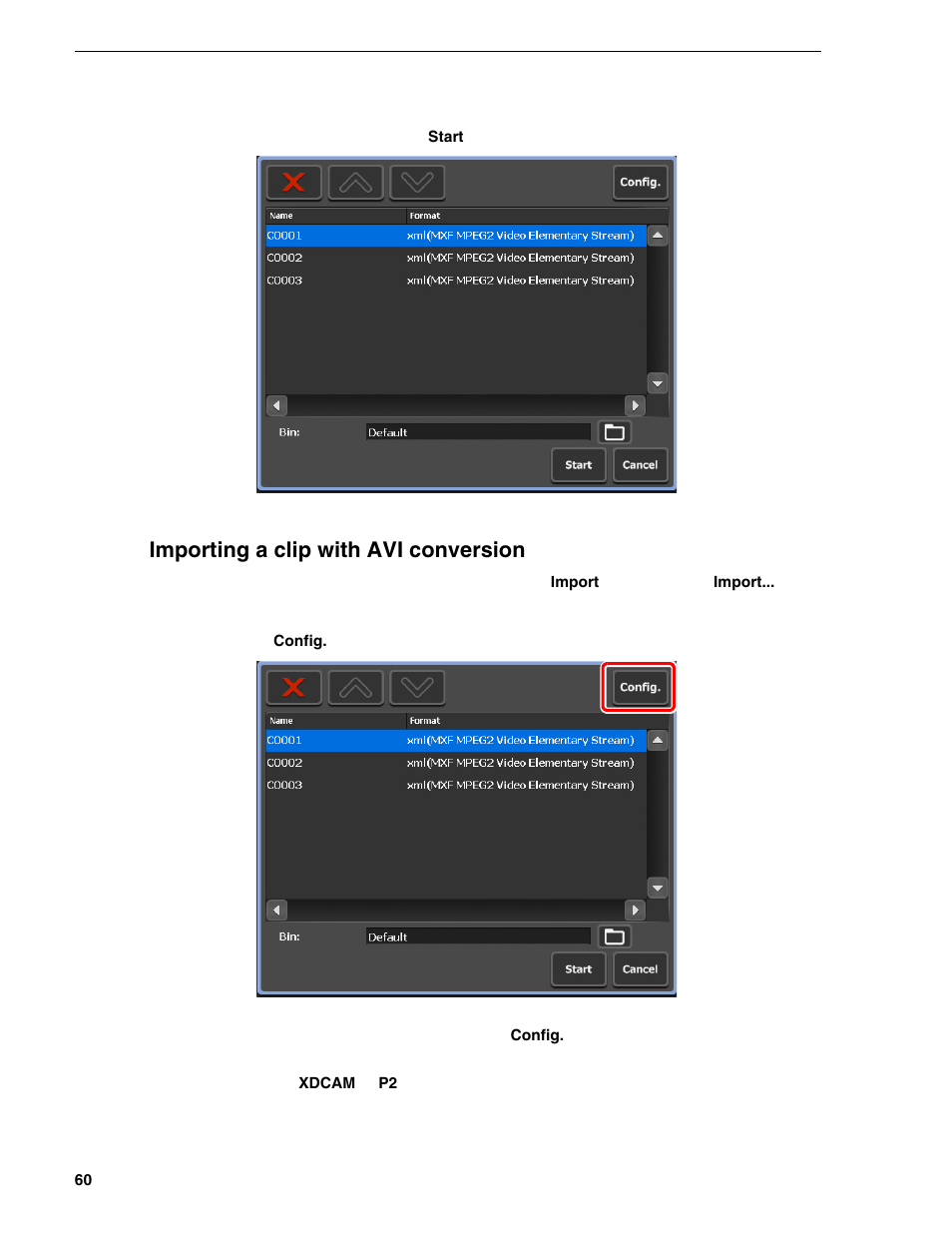 Importing a clip with avi conversion | Grass Valley T2 Classic iDDR Addendum User Manual | Page 60 / 65