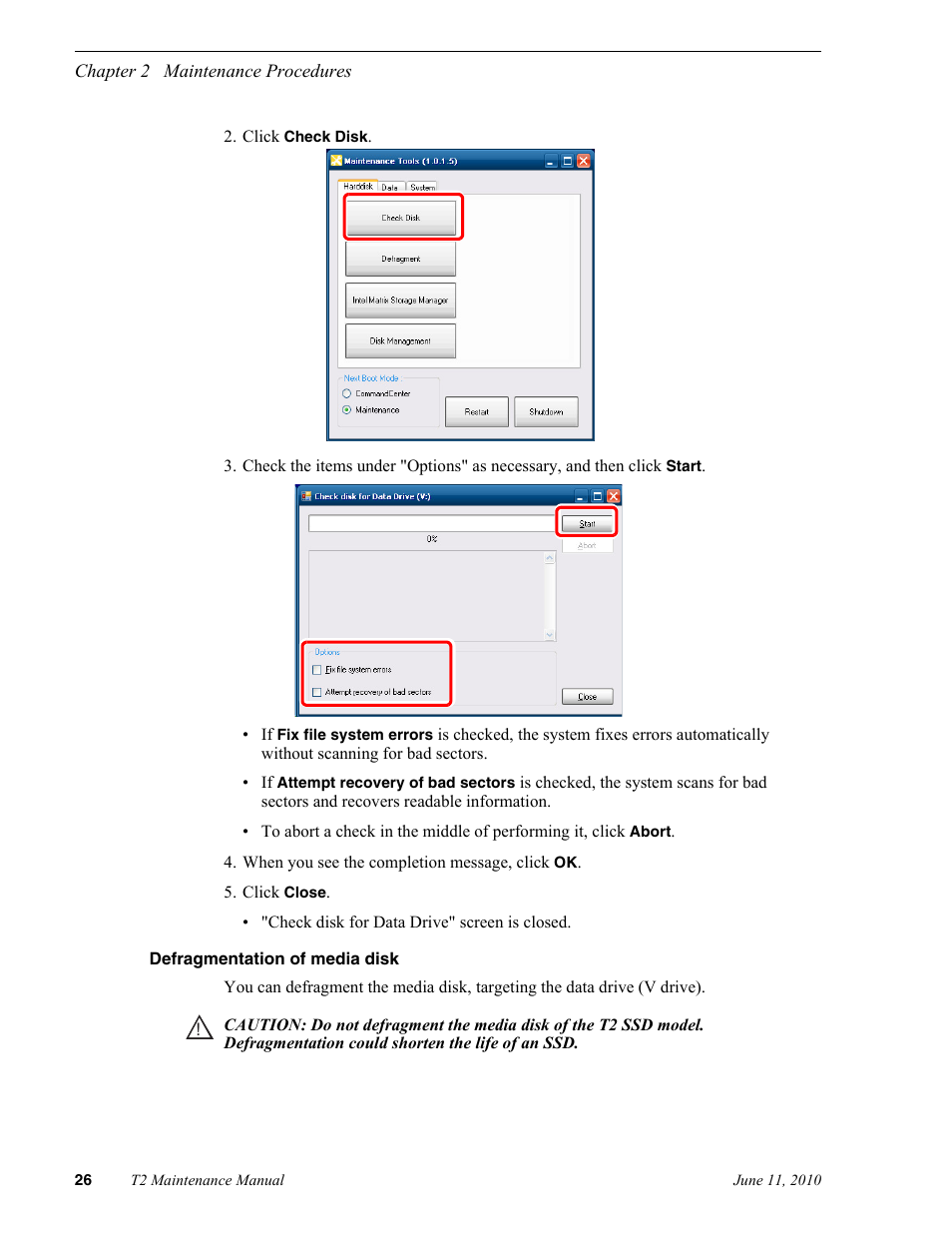 Defragmentation of media disk | Grass Valley T2 Classic iDDR SP2 User Manual | Page 26 / 54