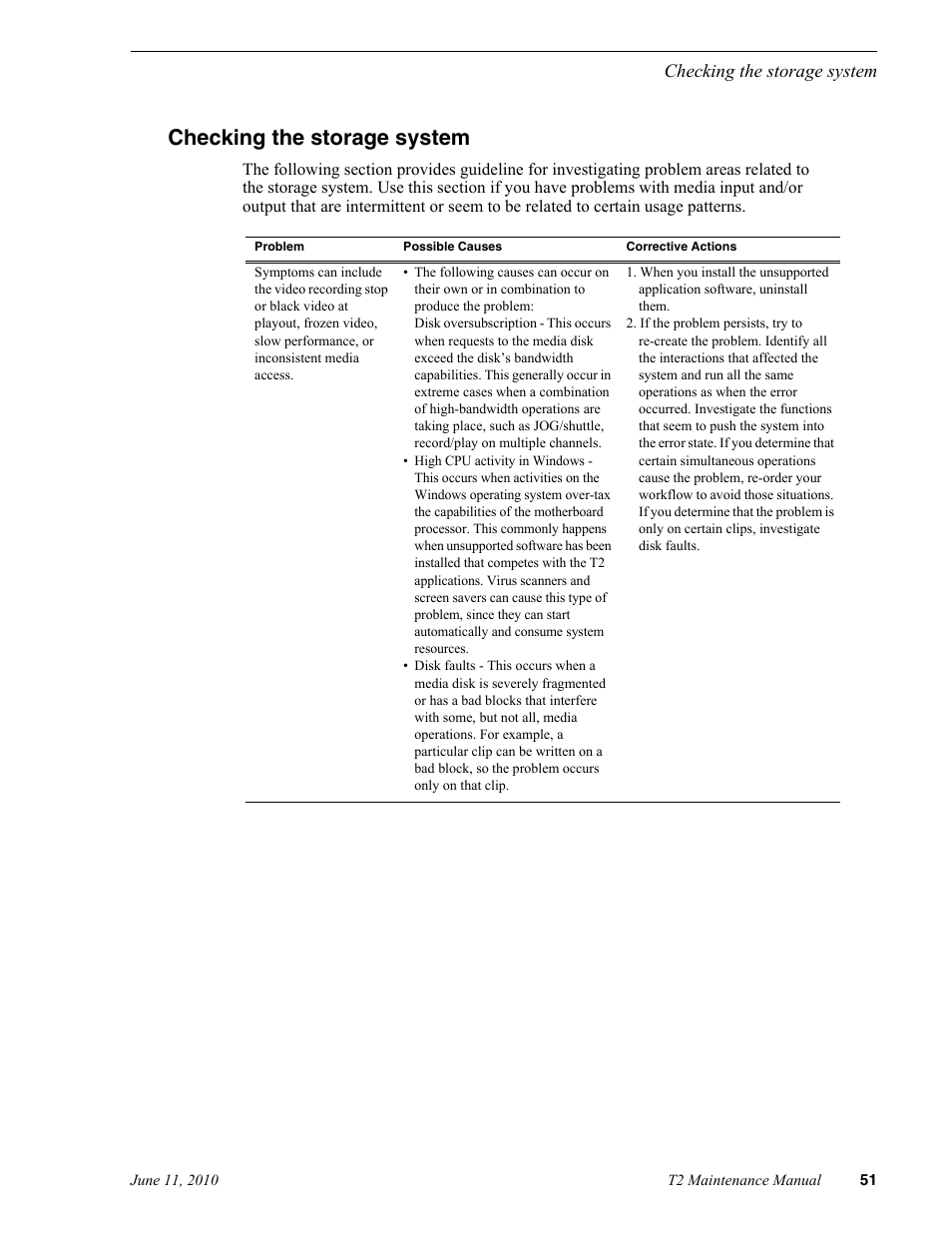 Checking the storage system | Grass Valley T2 Classic iDDR SP2 User Manual | Page 51 / 54