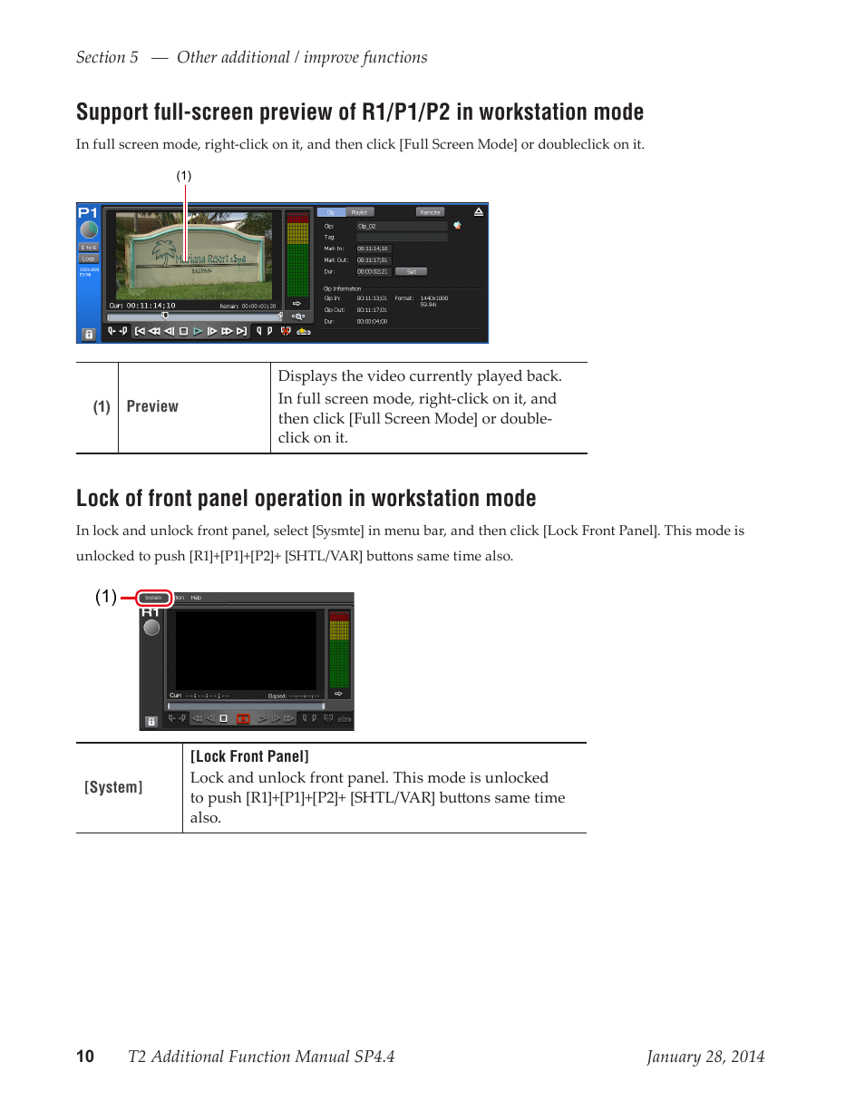 Lock of front panel operation in workstation mode | Grass Valley T2 Classic iDDR Additional Function Manual SP4.4 User Manual | Page 10 / 11