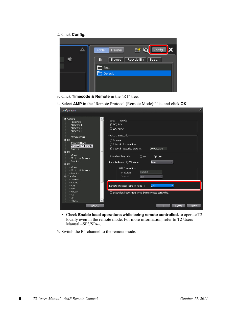 Grass Valley T2 Classic iDDR AMP Remote Control SP4.3 User Manual | Page 6 / 18