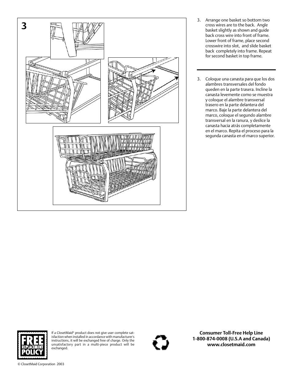 Closet Maid 11" Dual Slide Cabinet Organizer 3608 User Manual | Page 2 / 2