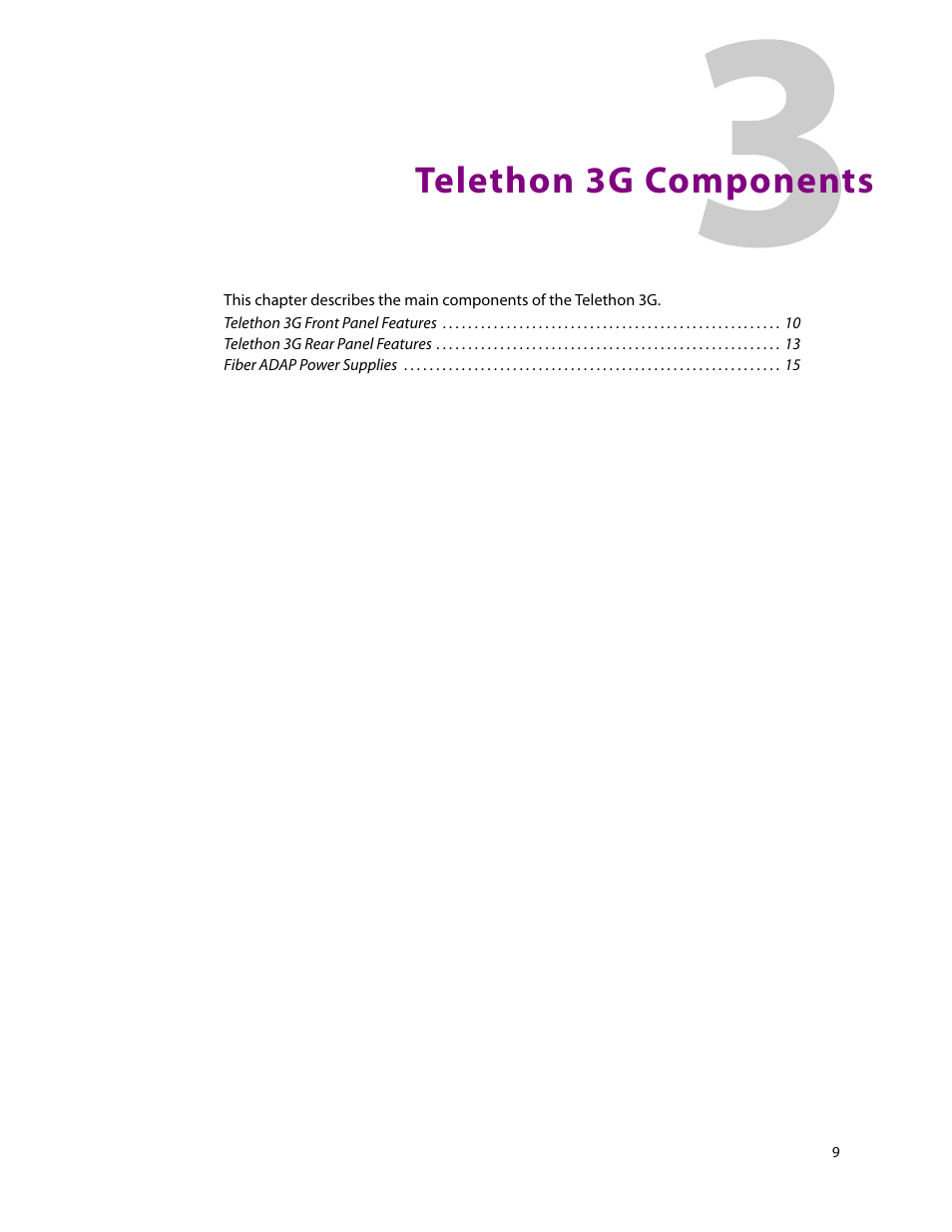 3 telethon 3g components, Telethon 3g components | Grass Valley Telethon 3G User Manual | Page 13 / 29