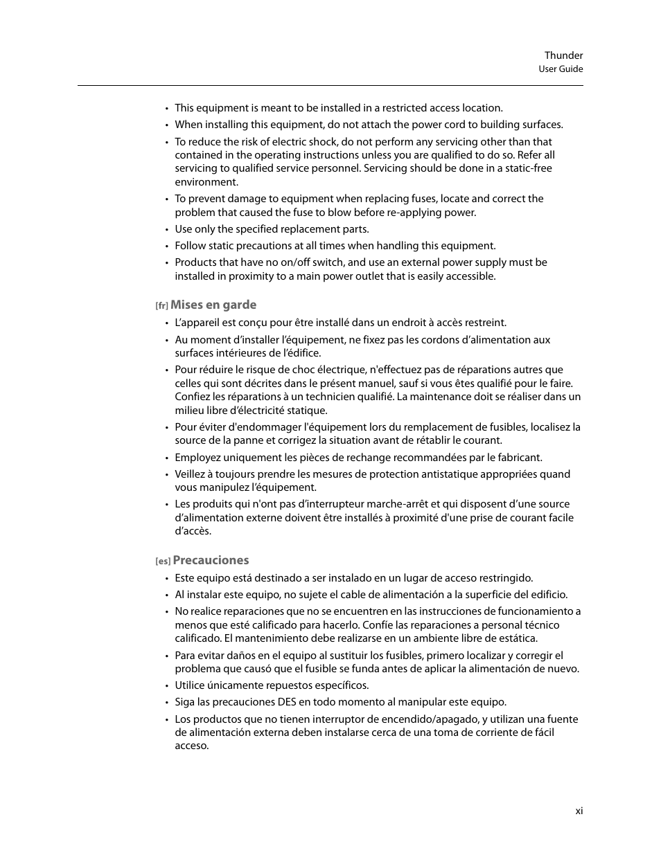 Grass Valley Thunder 80 v.1.0 User Manual | Page 11 / 65