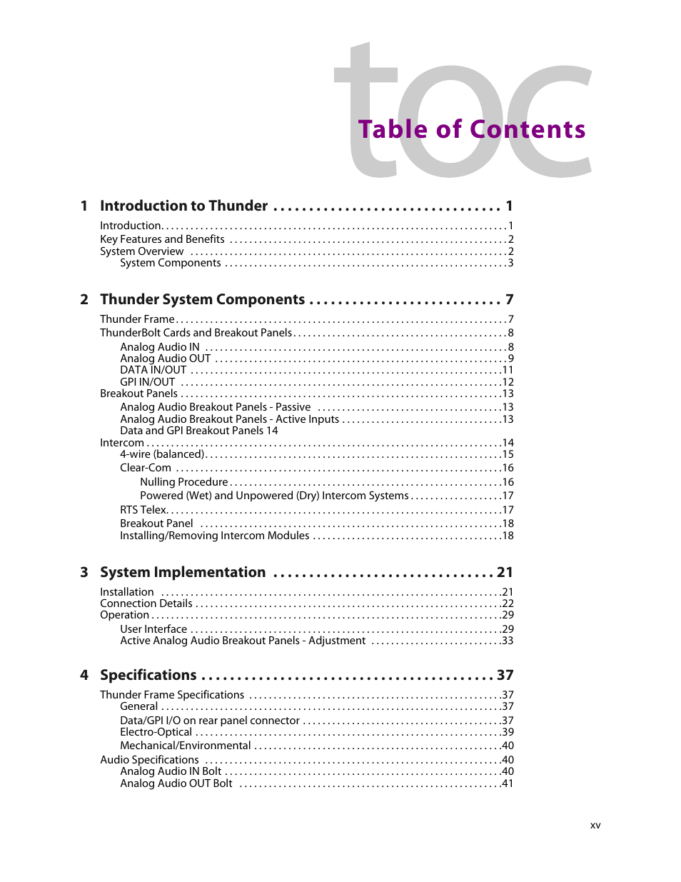 Grass Valley Thunder 80 v.1.0 User Manual | Page 15 / 65