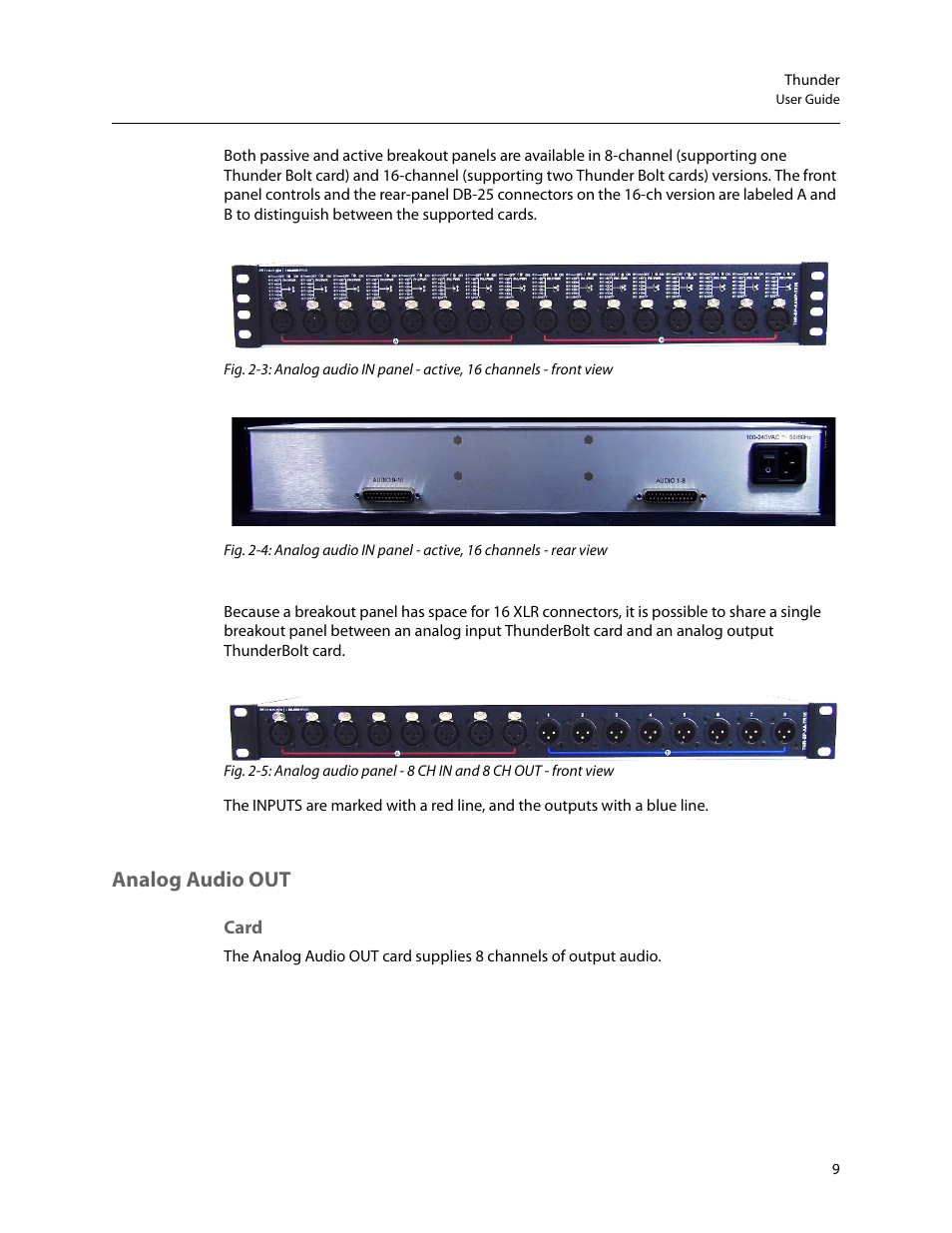 Analog audio out | Grass Valley Thunder 80 v.1.0 User Manual | Page 25 / 65