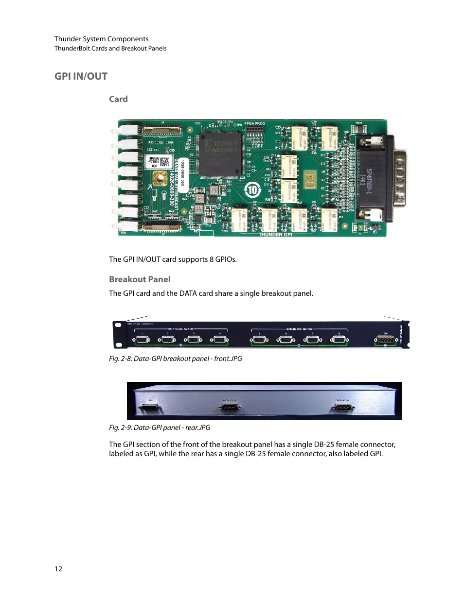 Gpi in/out | Grass Valley Thunder 80 v.1.0 User Manual | Page 28 / 65