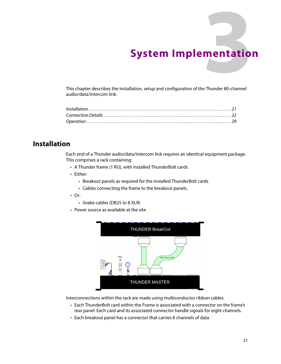 System implementation, 3 system implementation, Installation | Grass Valley Thunder 80 v.1.0 User Manual | Page 37 / 65