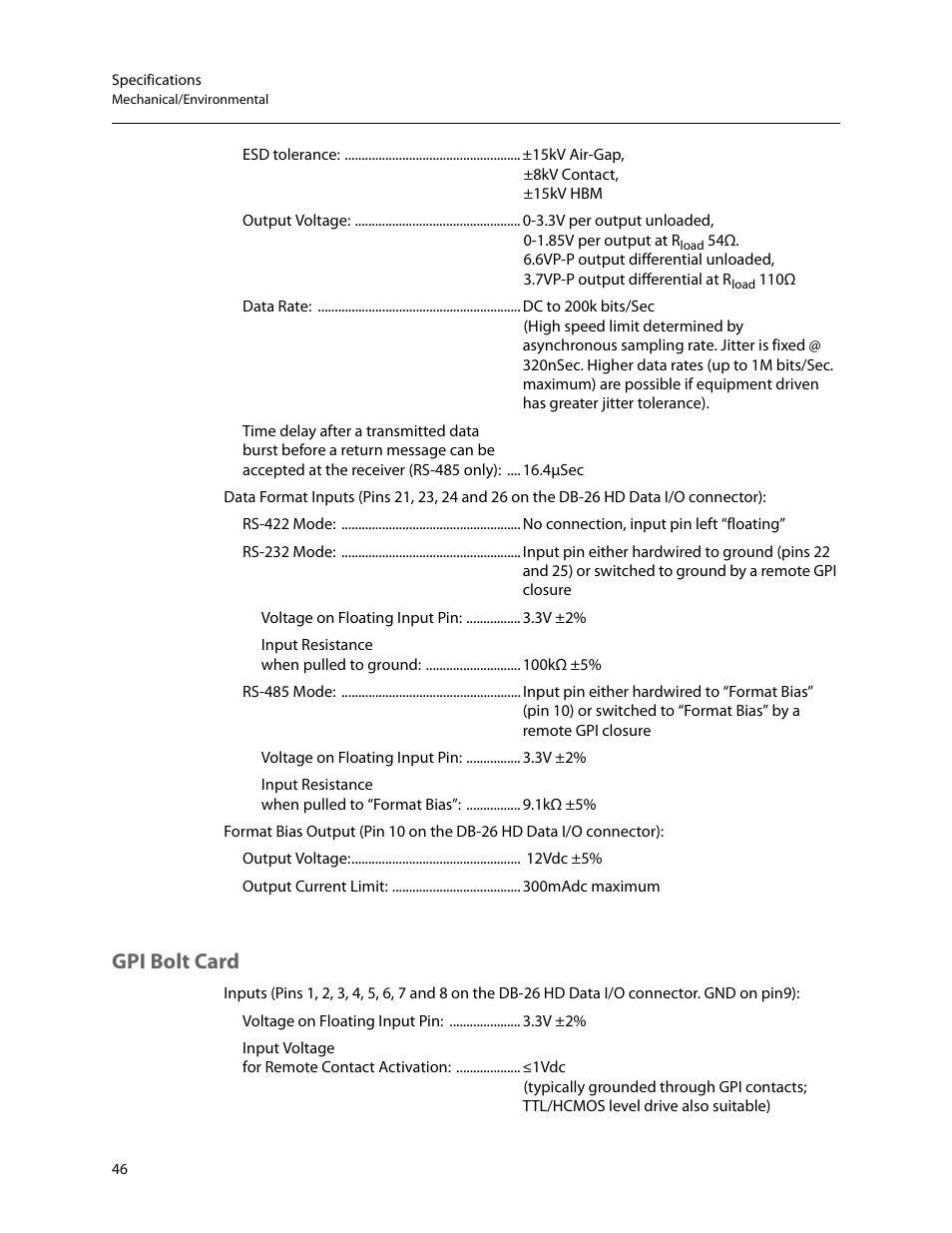Gpi bolt card | Grass Valley Thunder 80 v.1.0 User Manual | Page 62 / 65