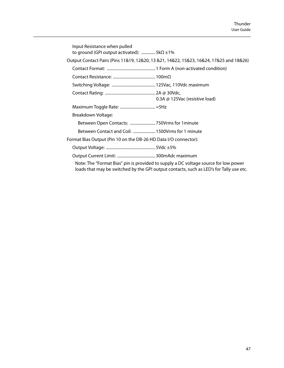 Grass Valley Thunder 80 v.1.0 User Manual | Page 63 / 65