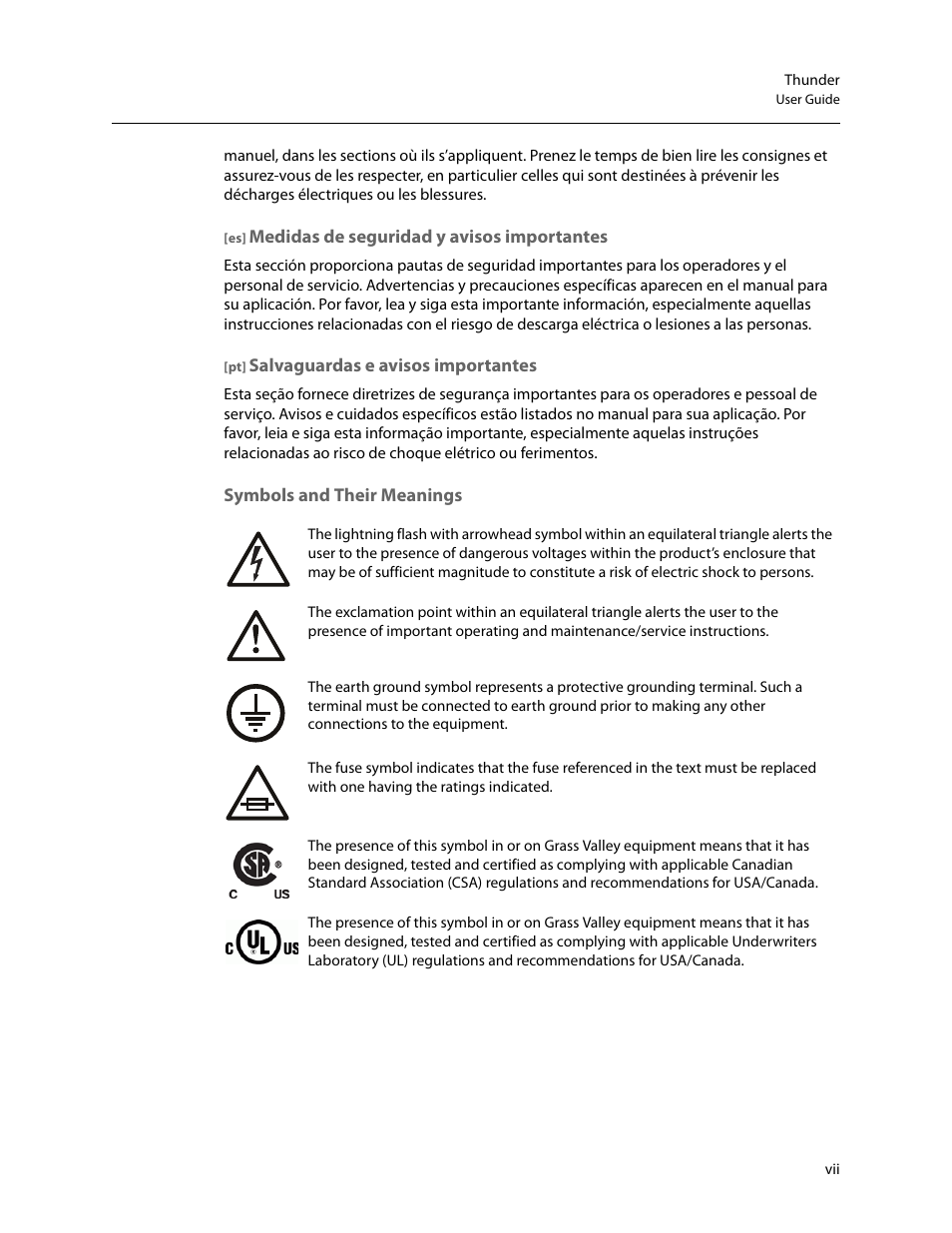 Grass Valley Thunder 80 v.1.0 User Manual | Page 7 / 65