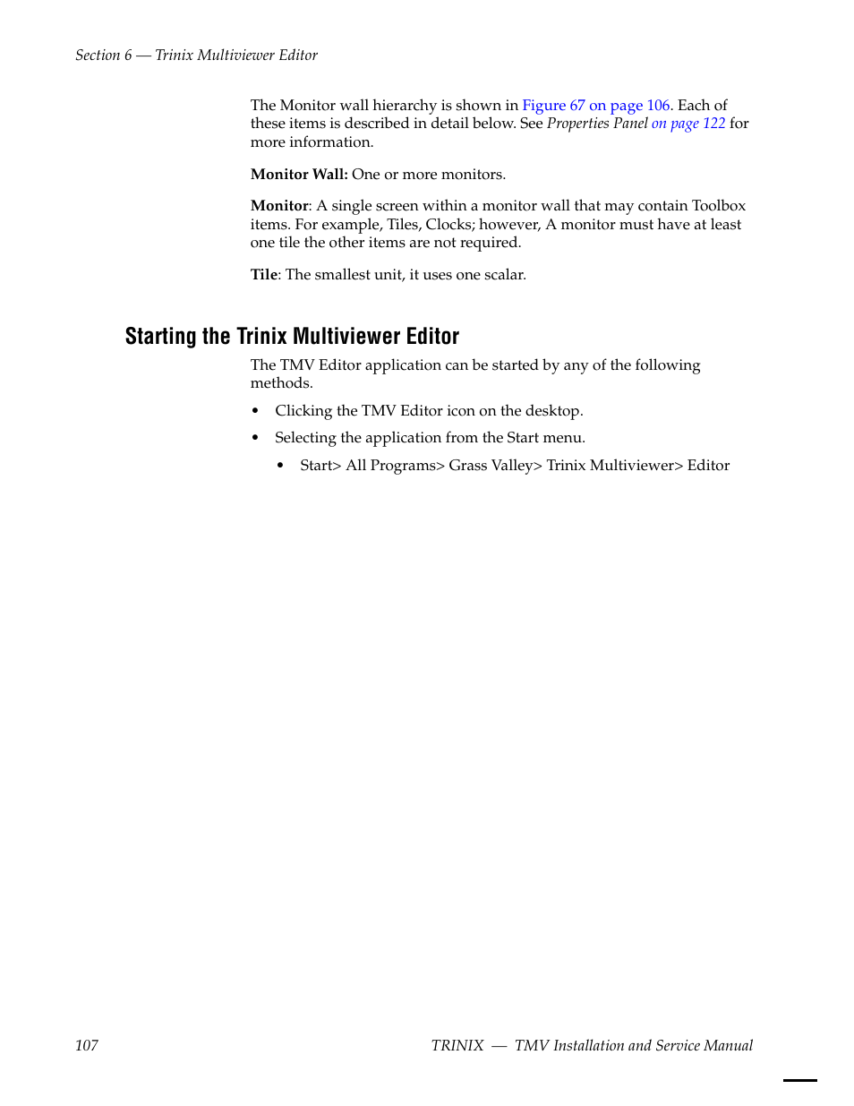 Starting the trinix multiviewer editor | Grass Valley Trinix Multiviewer Installation User Manual | Page 107 / 223