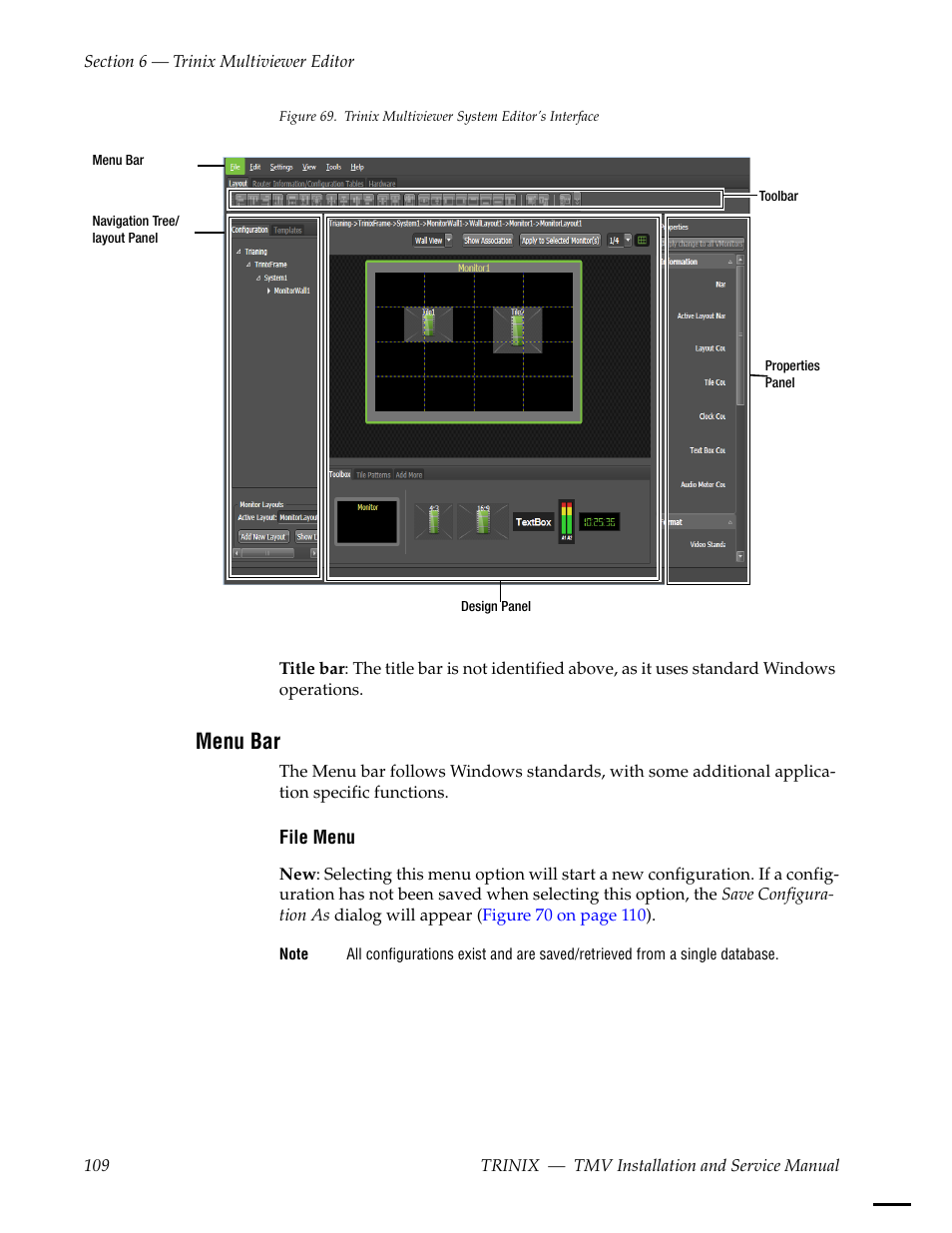 Menu bar, Figure 69 | Grass Valley Trinix Multiviewer Installation User Manual | Page 109 / 223