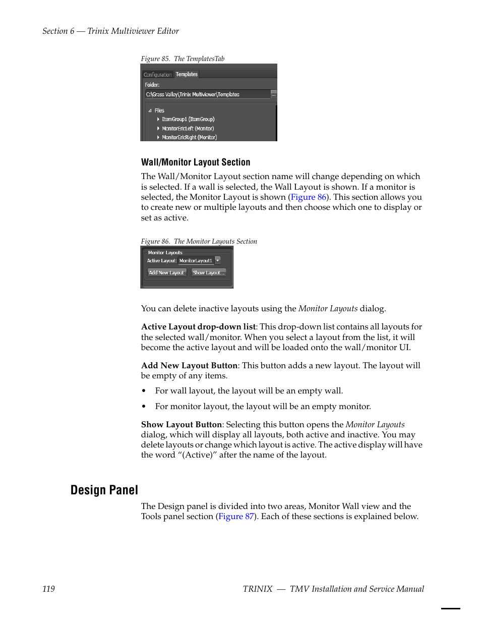 Design panel, Figure 85 | Grass Valley Trinix Multiviewer Installation User Manual | Page 119 / 223