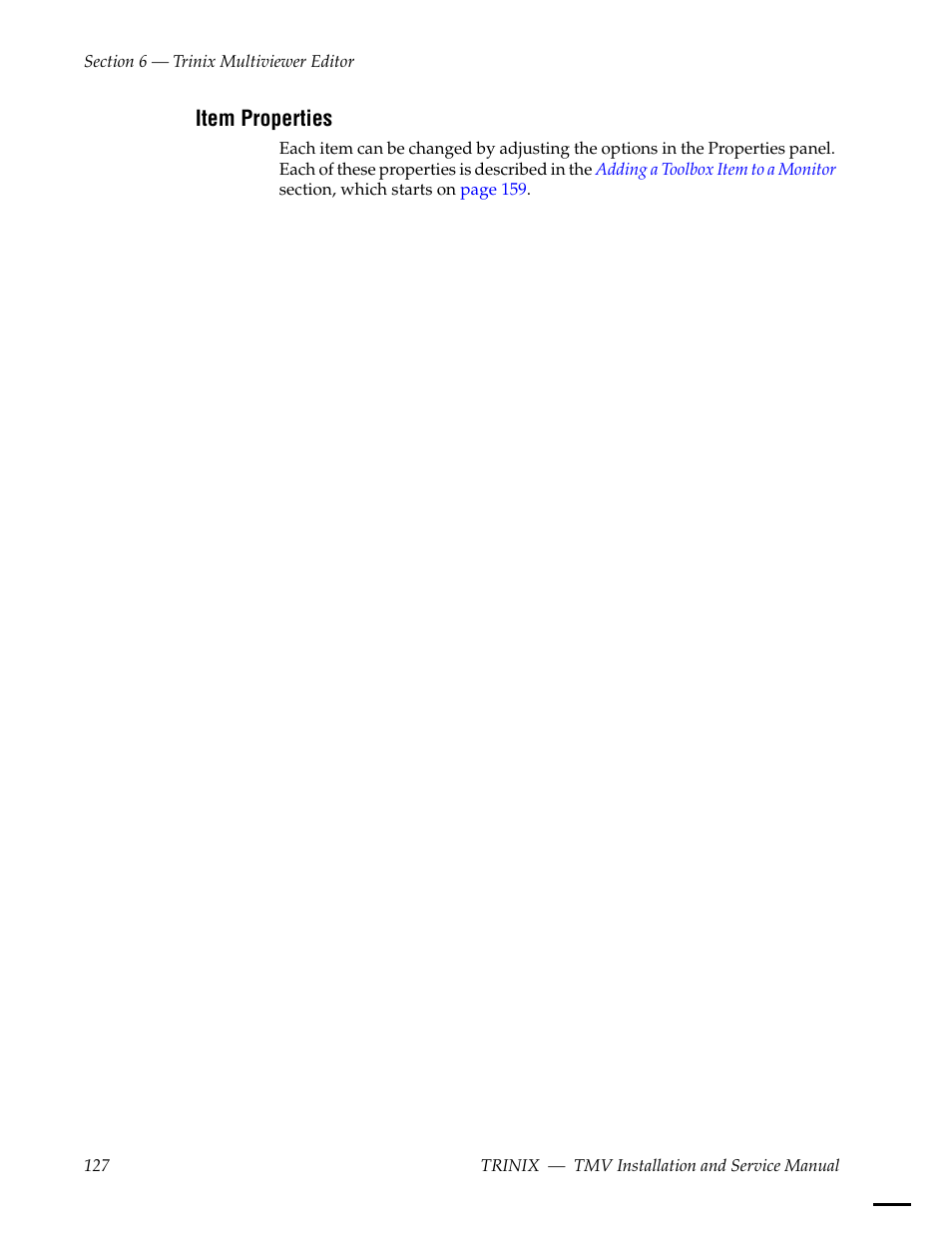 Item properties | Grass Valley Trinix Multiviewer Installation User Manual | Page 127 / 223