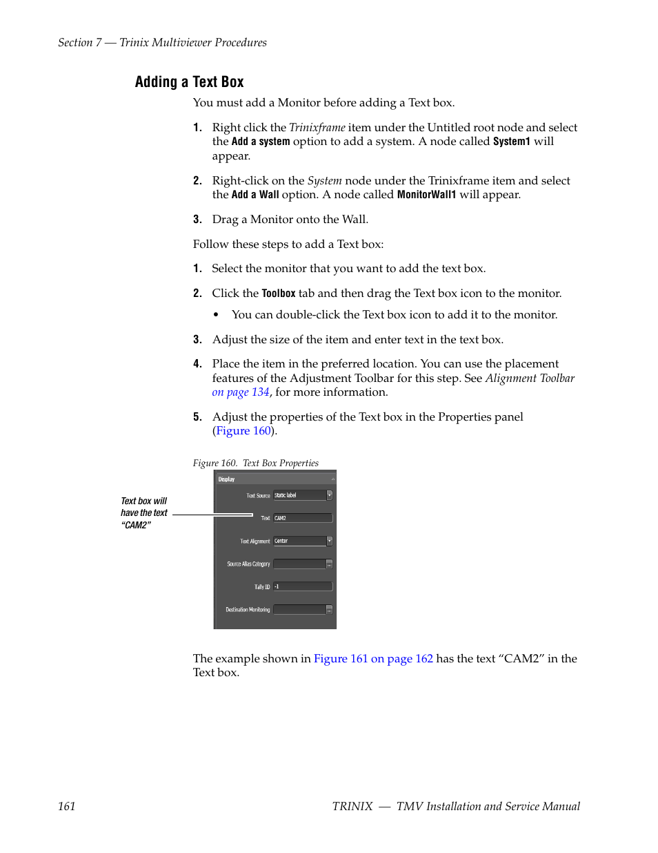 Adding a text box | Grass Valley Trinix Multiviewer Installation User Manual | Page 161 / 223