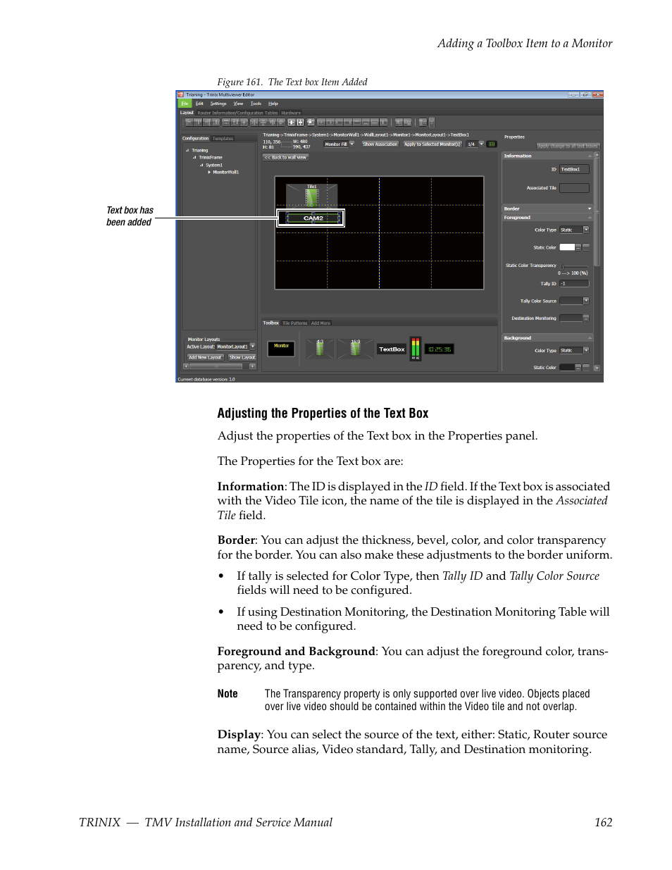 The example shown in | Grass Valley Trinix Multiviewer Installation User Manual | Page 162 / 223