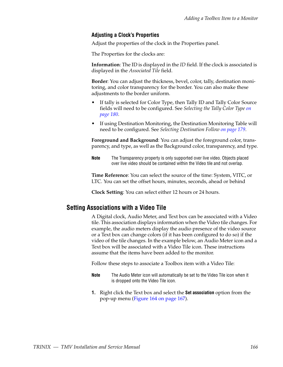 Setting associations with a video tile | Grass Valley Trinix Multiviewer Installation User Manual | Page 166 / 223