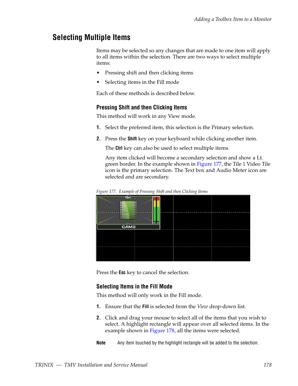 Selecting multiple items | Grass Valley Trinix Multiviewer Installation User Manual | Page 178 / 223