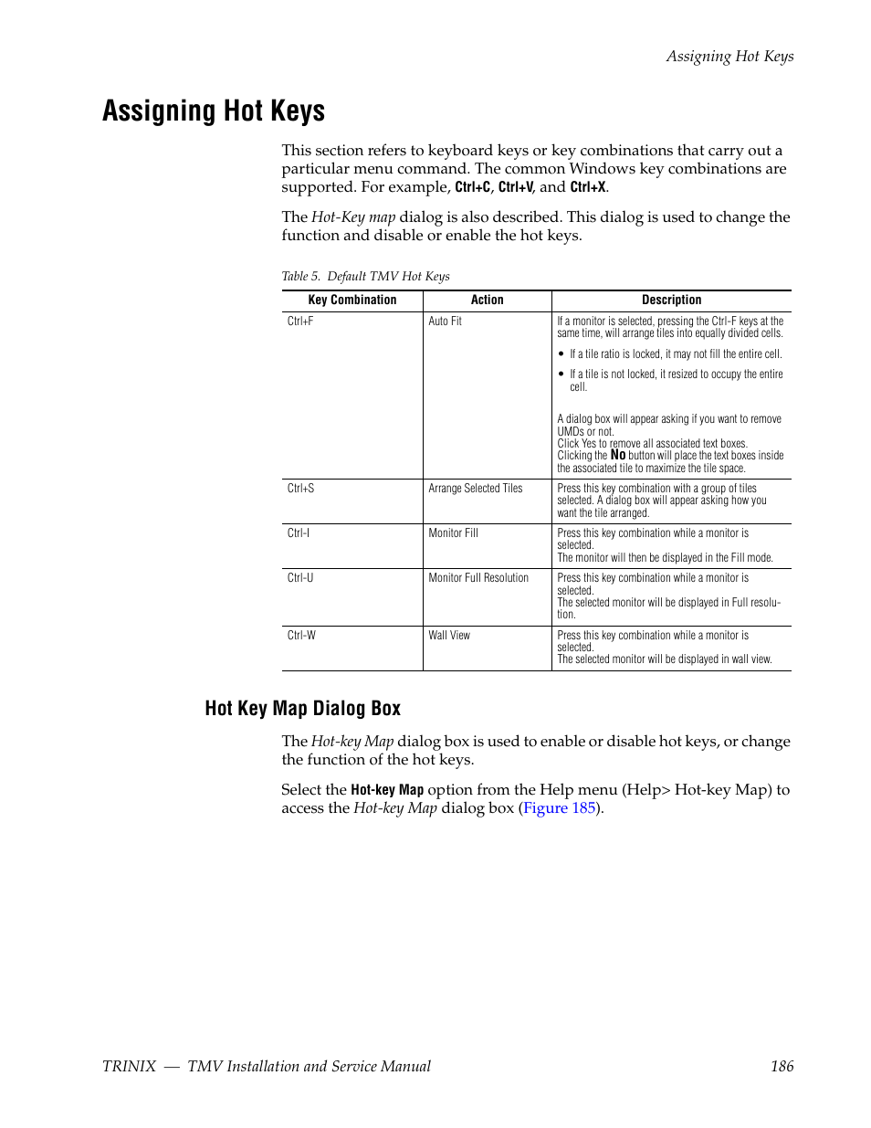 Assigning hot keys, Hot key map dialog box | Grass Valley Trinix Multiviewer Installation User Manual | Page 186 / 223