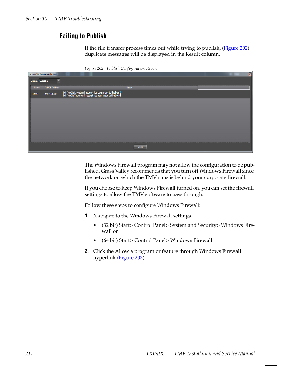 Failing to publish | Grass Valley Trinix Multiviewer Installation User Manual | Page 211 / 223