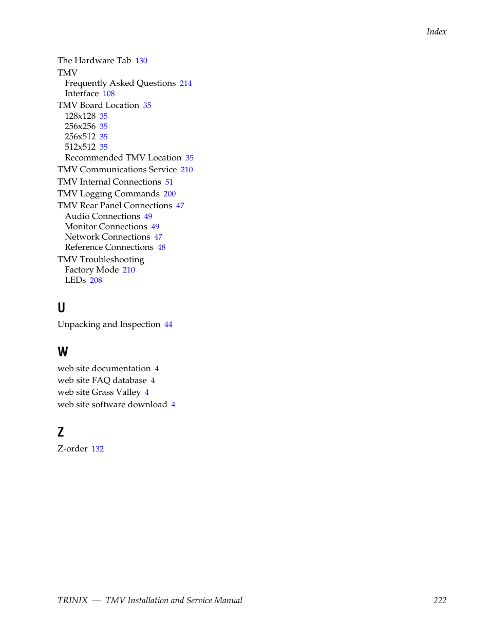 Grass Valley Trinix Multiviewer Installation User Manual | Page 222 / 223