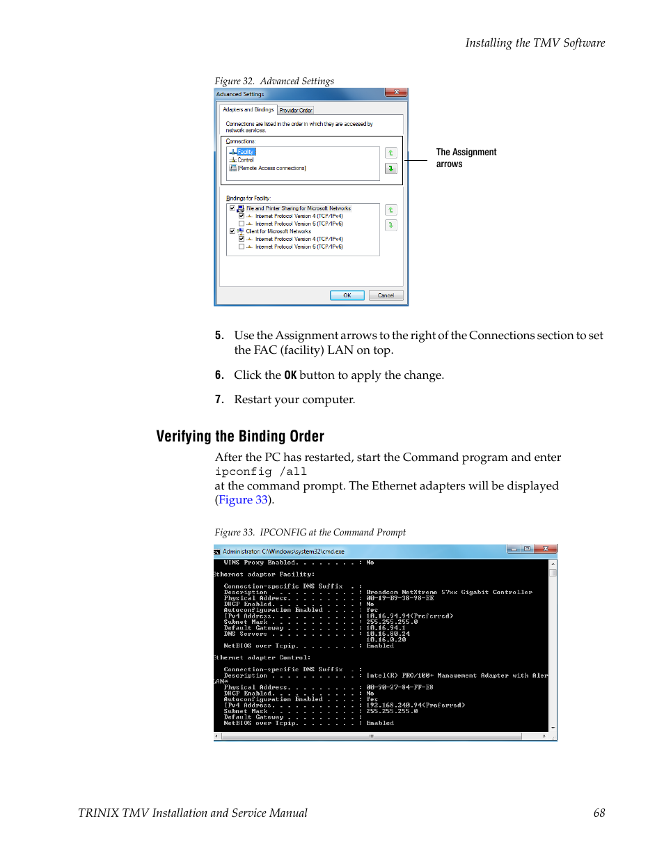 Verifying the binding order | Grass Valley Trinix Multiviewer Installation User Manual | Page 68 / 223