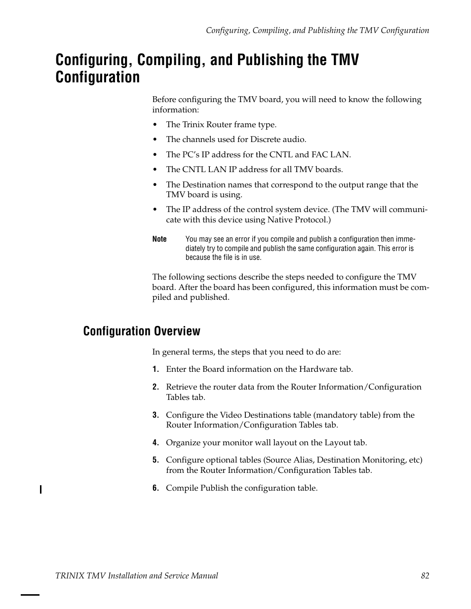 Configuration overview | Grass Valley Trinix Multiviewer Installation User Manual | Page 82 / 223