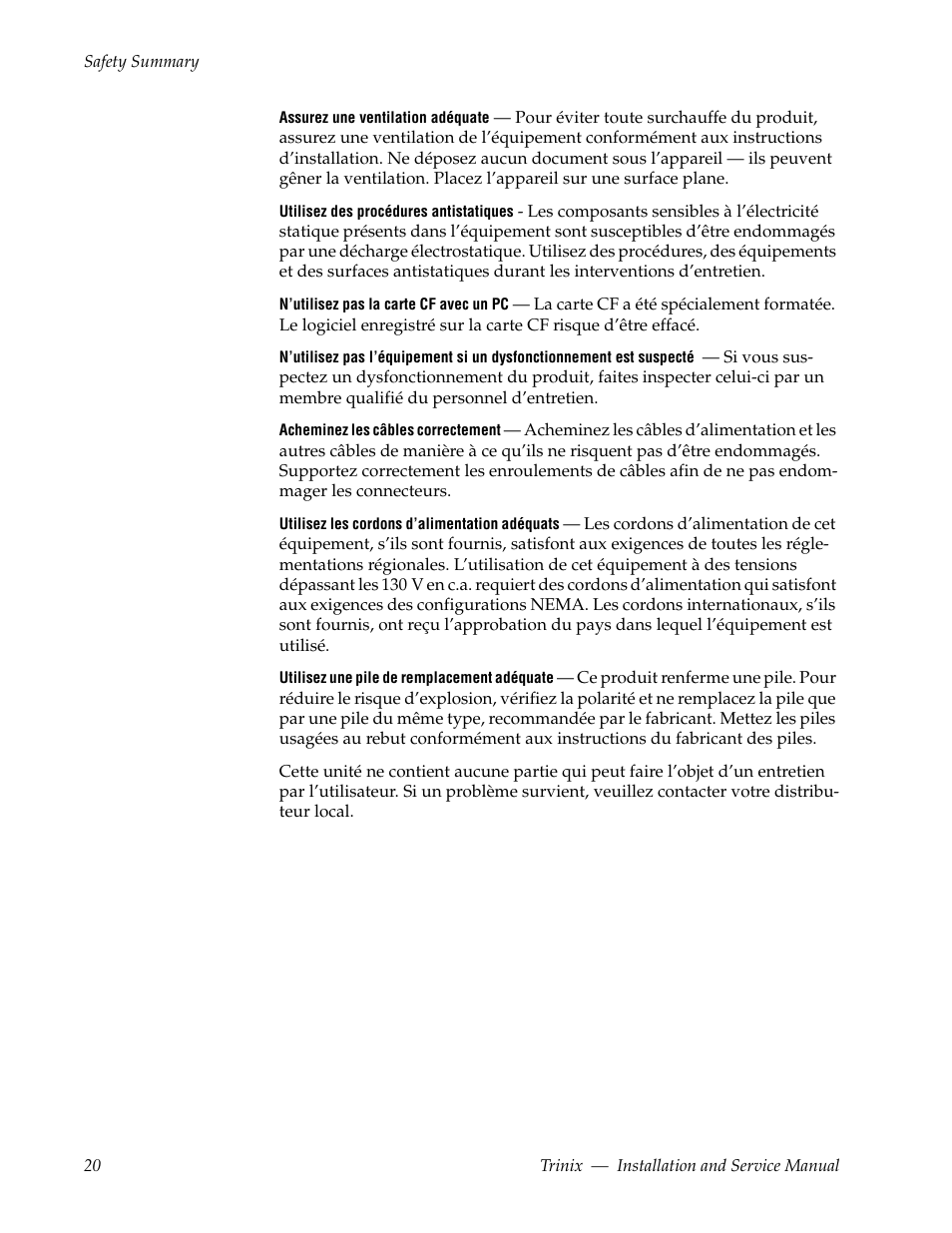 Grass Valley Trinix Back-Up Power Supplies Nov 16 2012 User Manual | Page 20 / 46