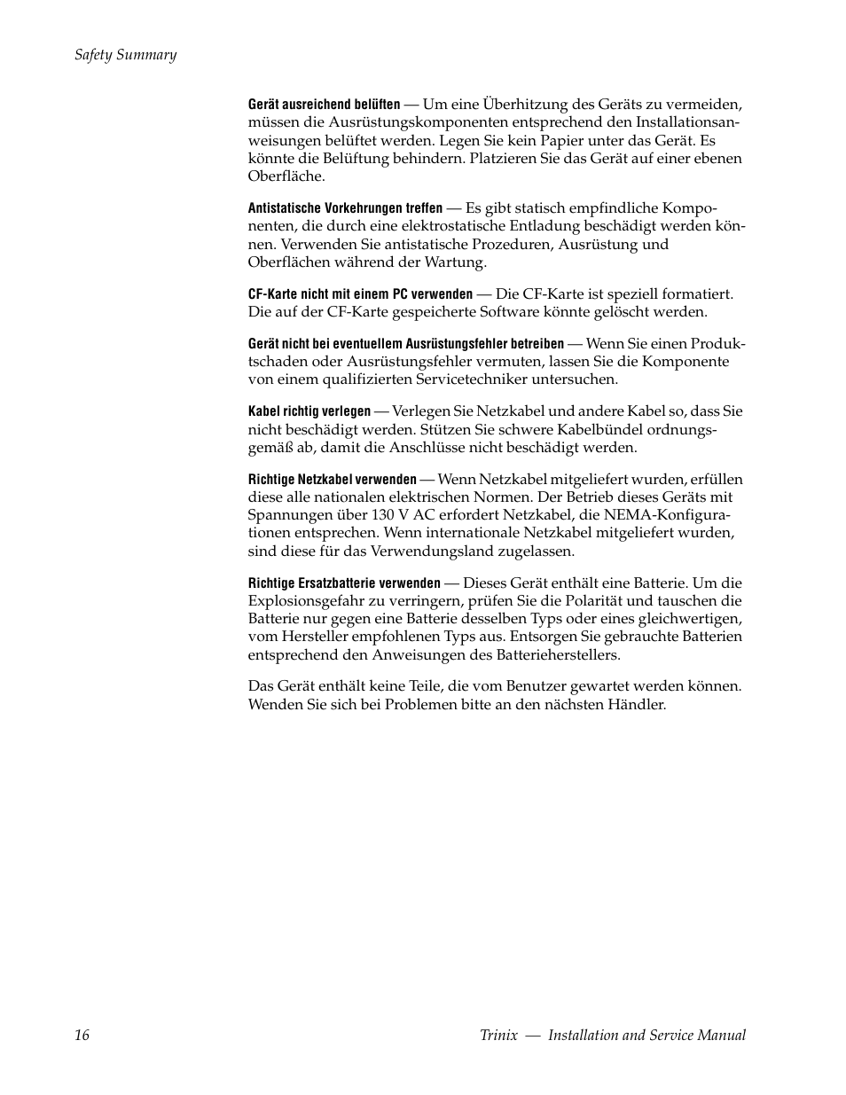 Grass Valley Trinix Back-Up Power Supplies Jan 13 2012 User Manual | Page 16 / 52