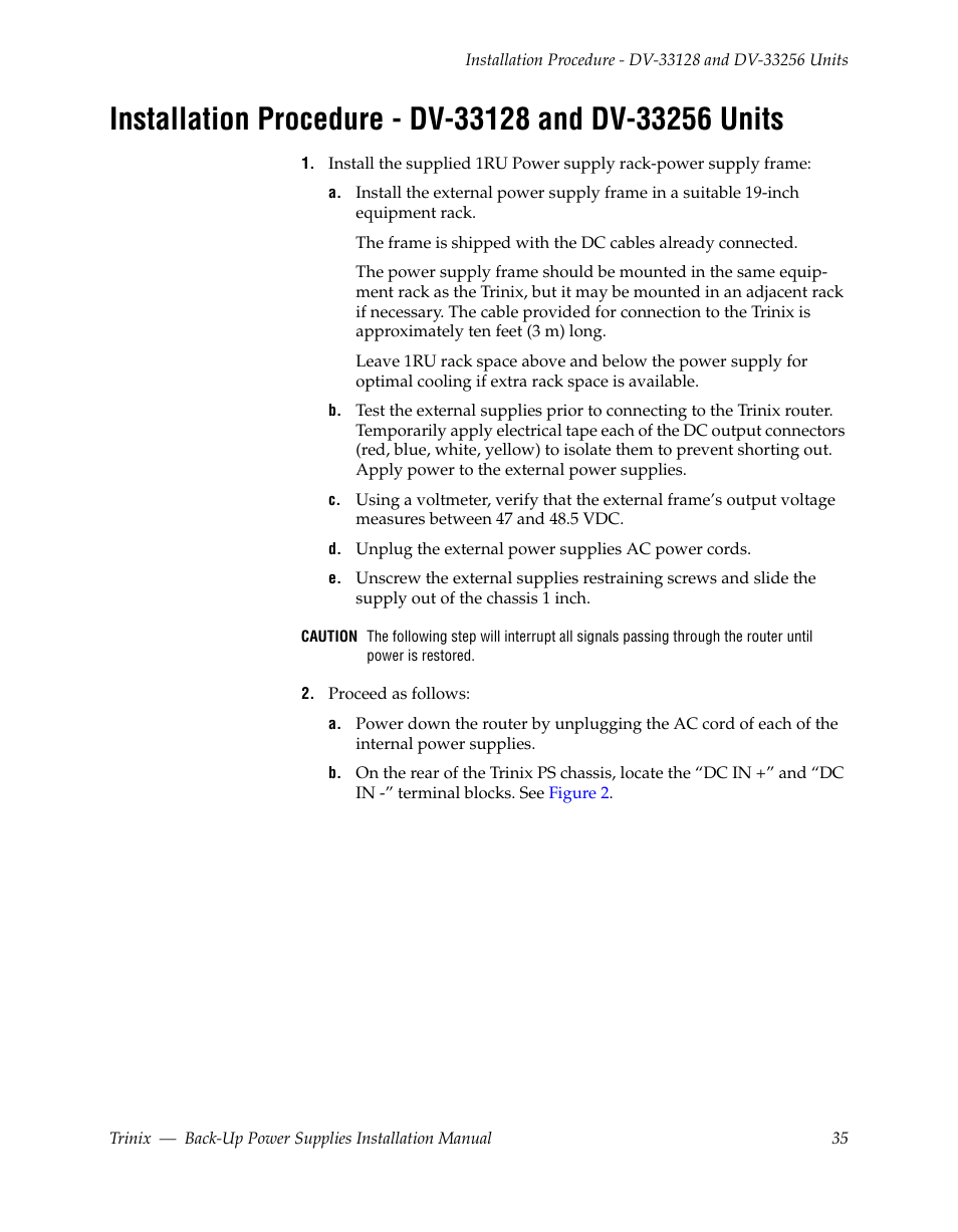 Grass Valley Trinix Back-Up Power Supplies Apr 13 2010 User Manual | Page 35 / 44