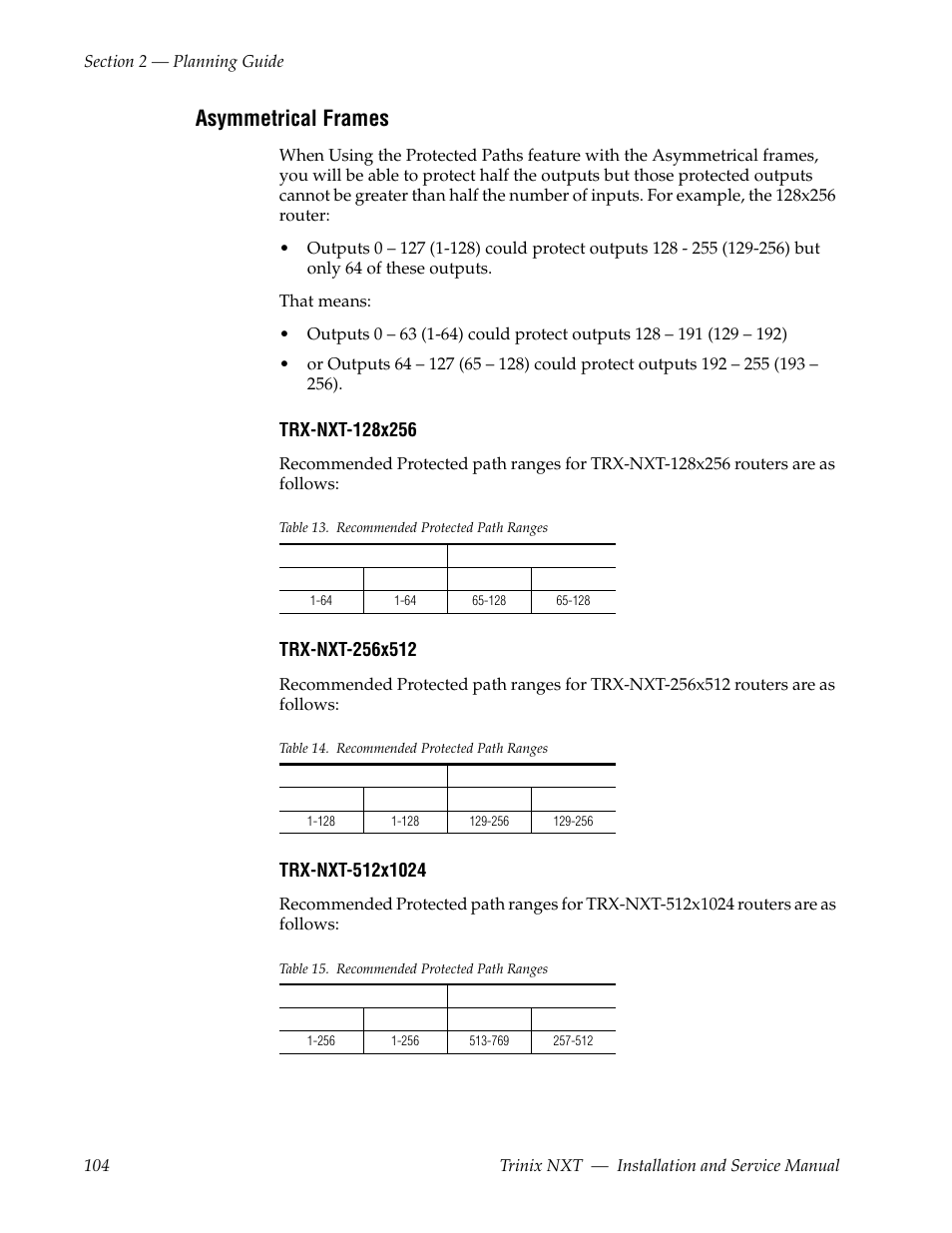 Asymmetrical frames | Grass Valley Trinix NXT v.3.3.1 User Manual | Page 104 / 453