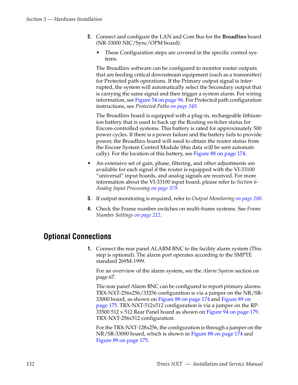 Optional connections | Grass Valley Trinix NXT v.3.3.1 User Manual | Page 132 / 453