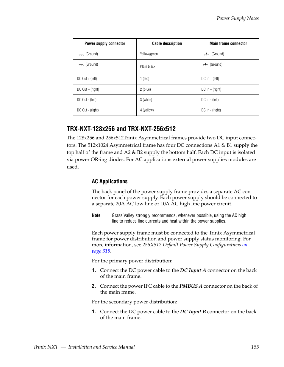 Trx-nxt-128x256 and trx-nxt-256x512 | Grass Valley Trinix NXT v.3.3.1 User Manual | Page 155 / 453