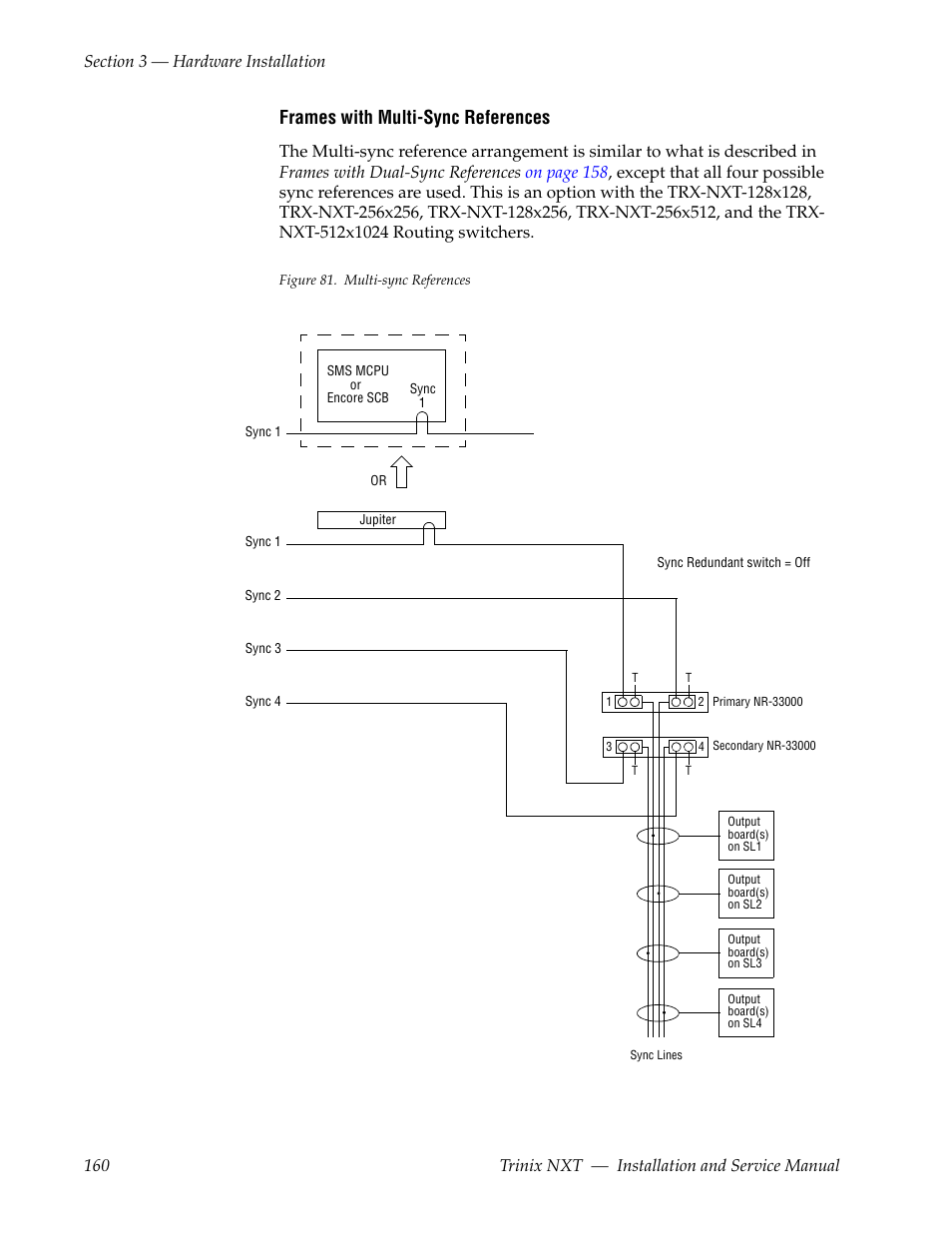 Frames with multi-sync references | Grass Valley Trinix NXT v.3.3.1 User Manual | Page 160 / 453