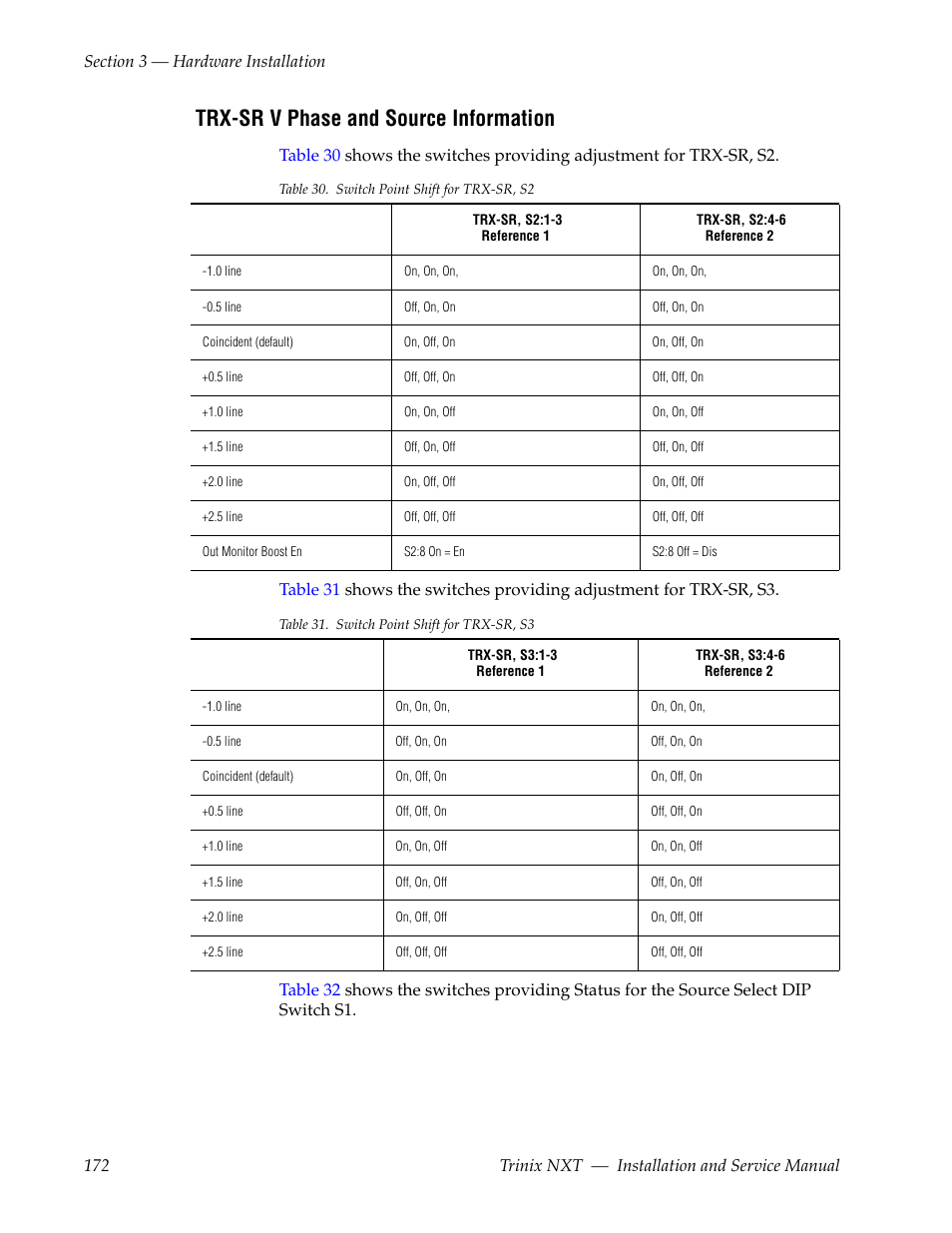 Trx-sr v phase and source information | Grass Valley Trinix NXT v.3.3.1 User Manual | Page 172 / 453