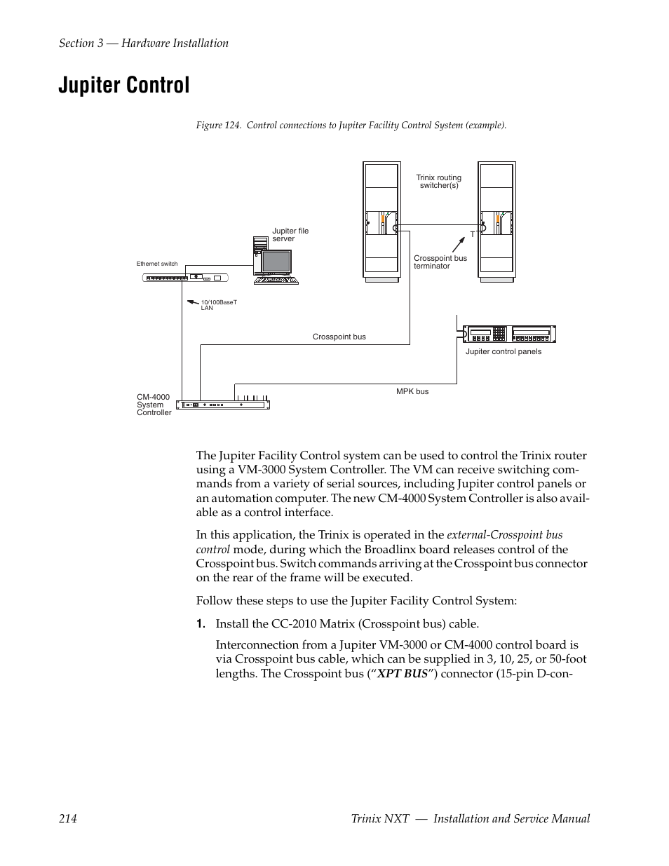 Jupiter control, Jupiter | Grass Valley Trinix NXT v.3.3.1 User Manual | Page 214 / 453
