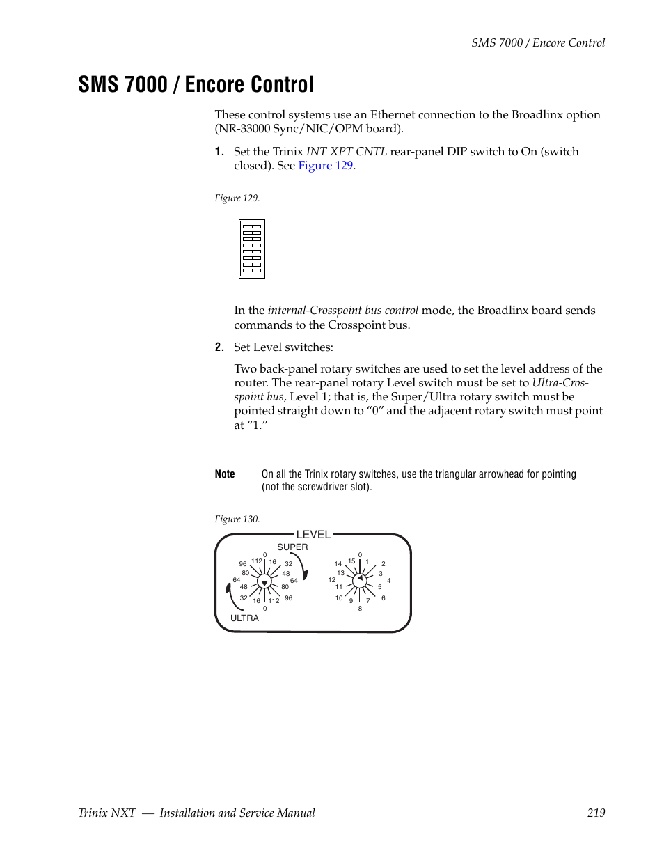 Sms 7000 / encore control | Grass Valley Trinix NXT v.3.3.1 User Manual | Page 219 / 453
