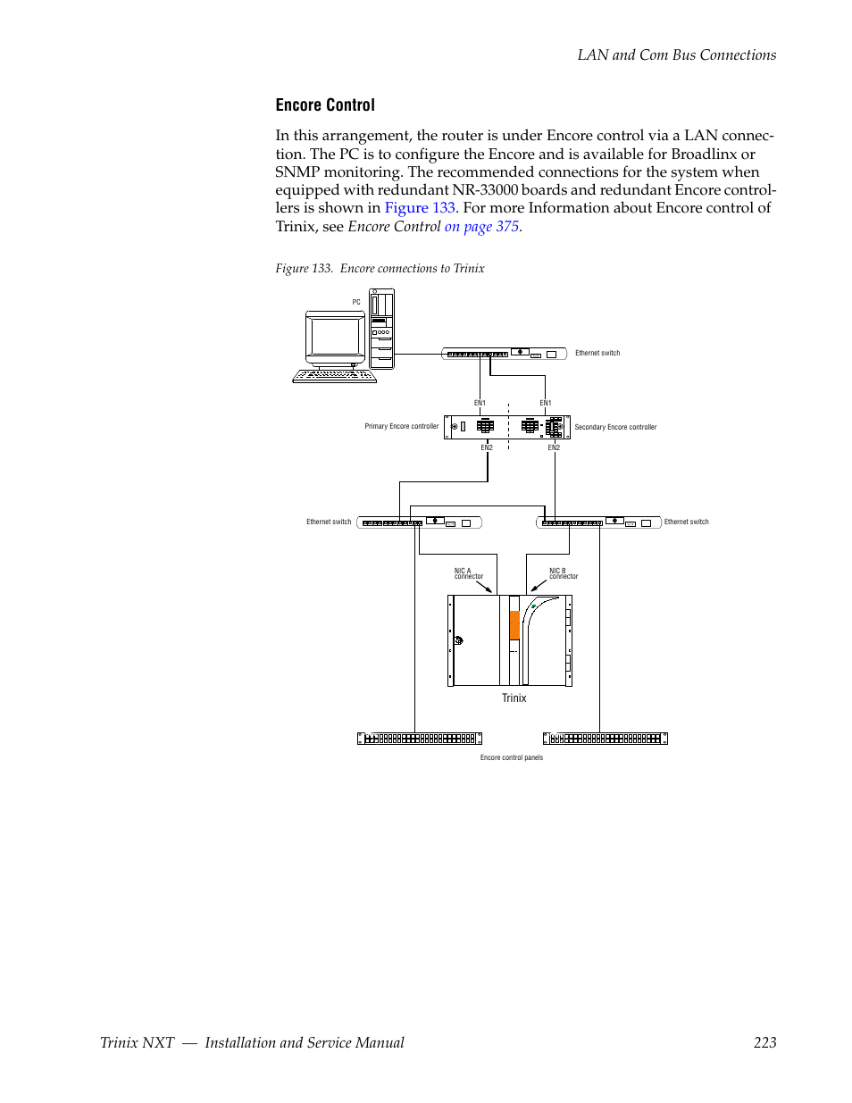 Encore control | Grass Valley Trinix NXT v.3.3.1 User Manual | Page 223 / 453