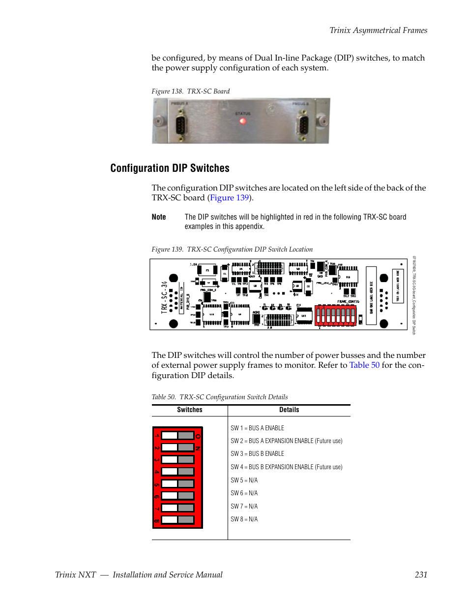 Configuration dip switches | Grass Valley Trinix NXT v.3.3.1 User Manual | Page 231 / 453