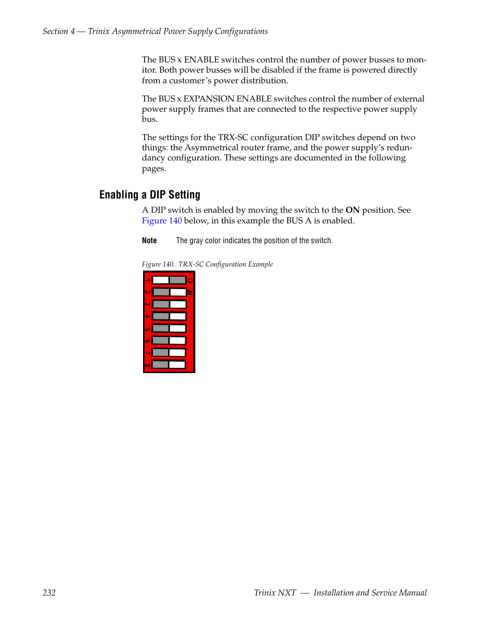 Enabling a dip setting | Grass Valley Trinix NXT v.3.3.1 User Manual | Page 232 / 453