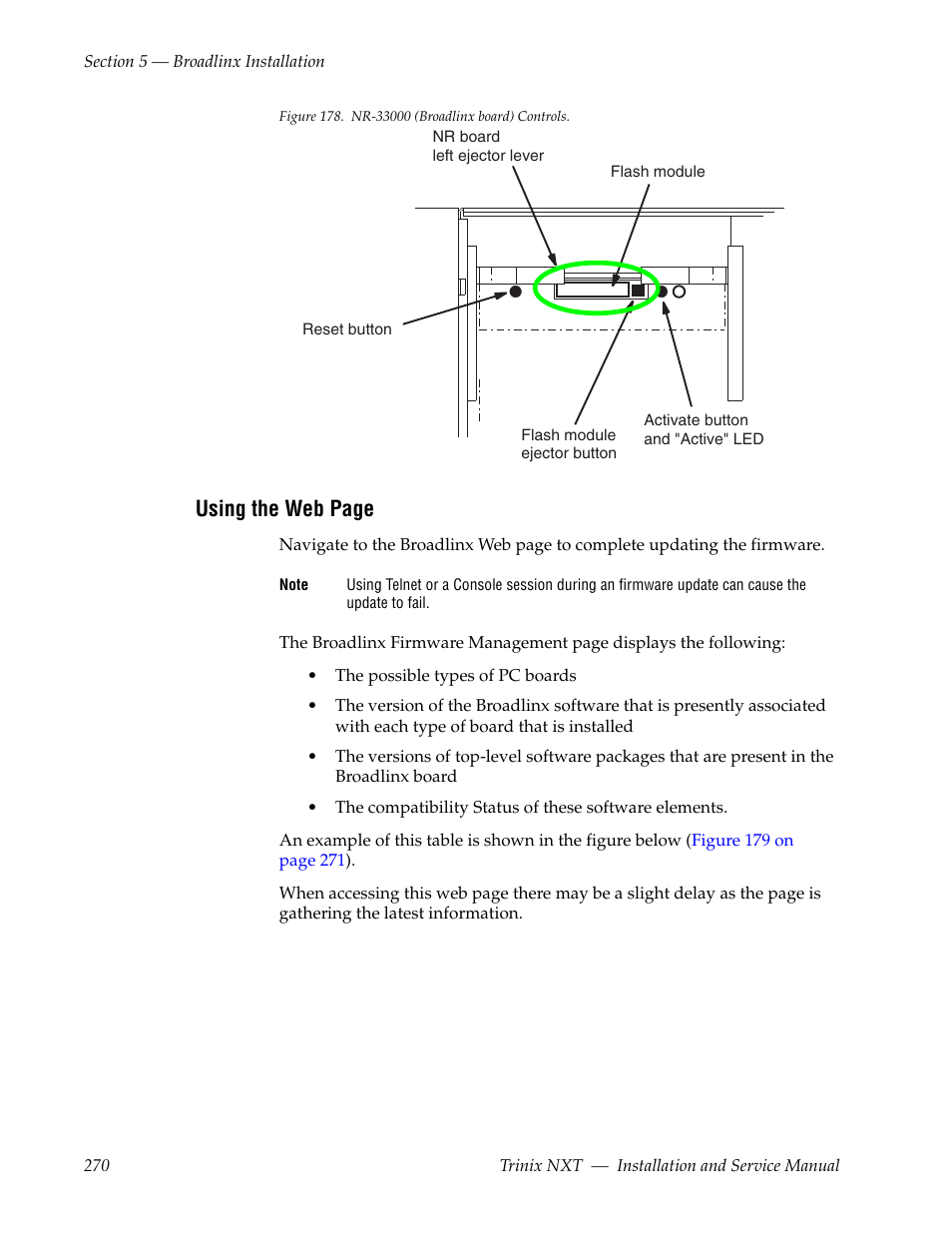 Figure 178 on, Using the web page | Grass Valley Trinix NXT v.3.3.1 User Manual | Page 270 / 453