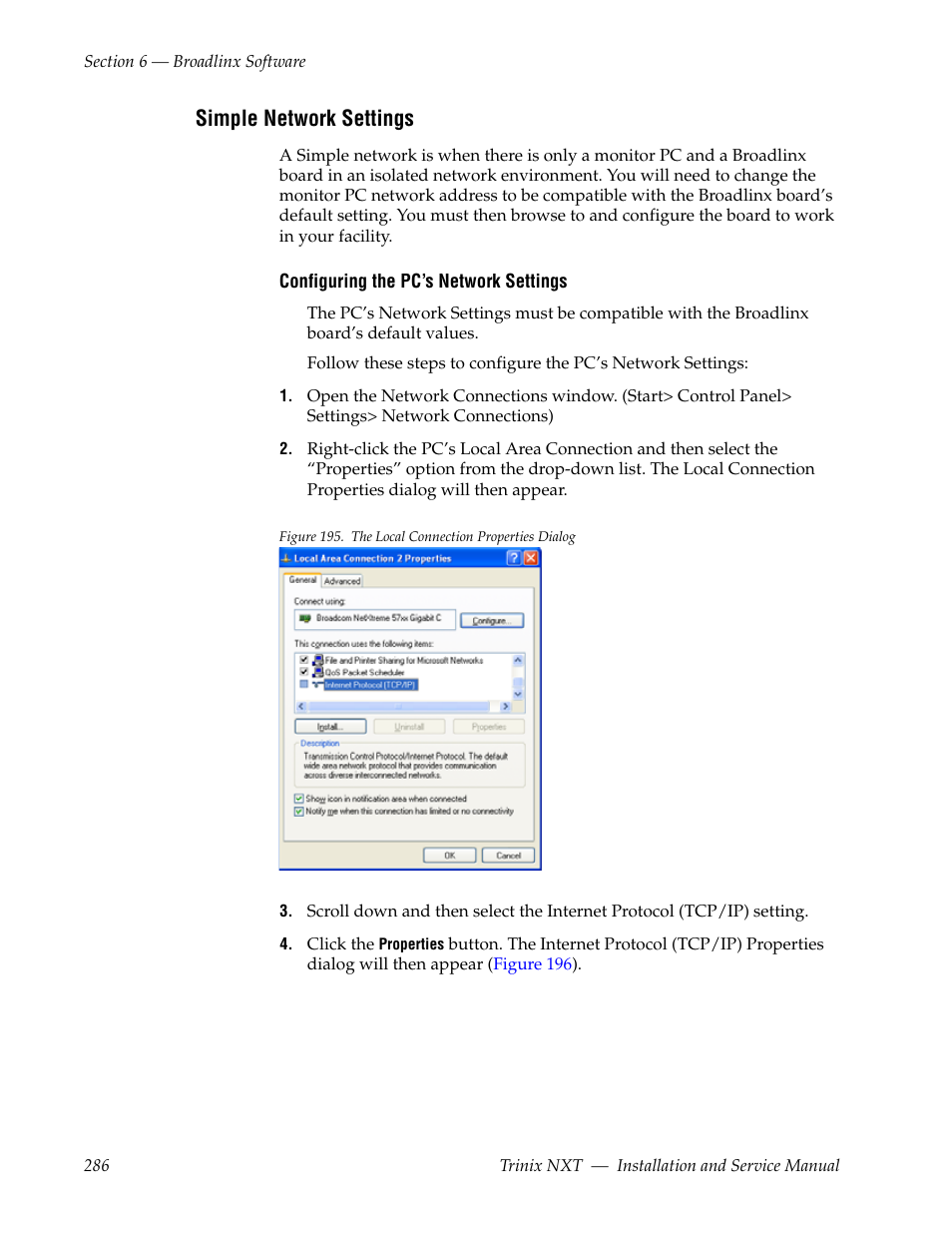 Simple network settings, D see the simple network set- tings | Grass Valley Trinix NXT v.3.3.1 User Manual | Page 286 / 453
