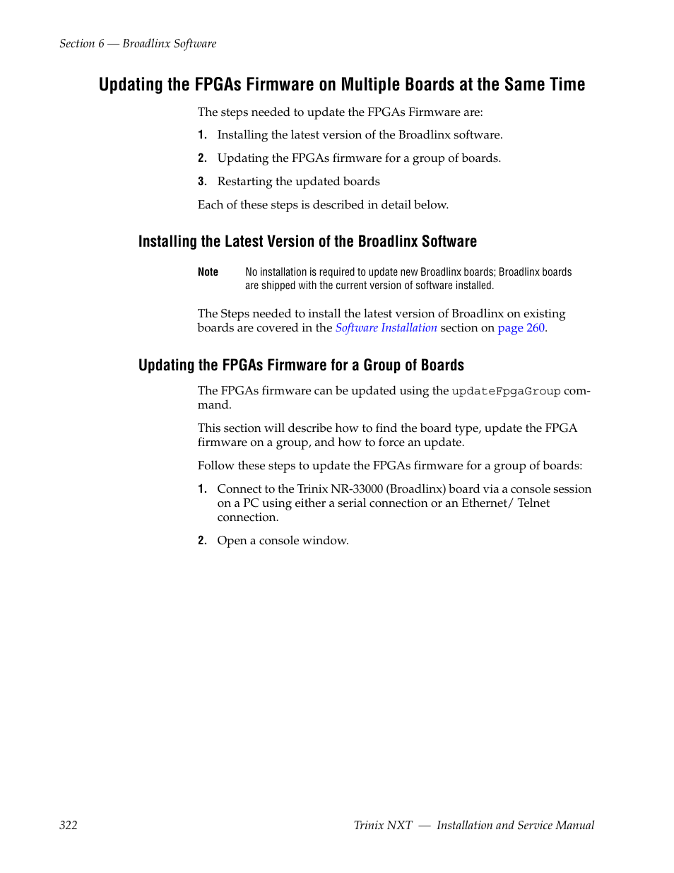 Updating the fpgas firmware for a group of boards | Grass Valley Trinix NXT v.3.3.1 User Manual | Page 322 / 453