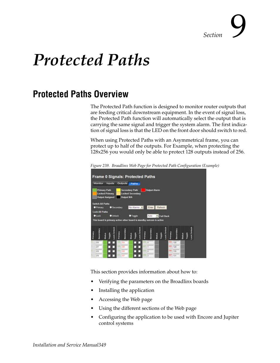 Protected paths, Protected paths overview, Section 9 — protected paths | Grass Valley Trinix NXT v.3.3.1 User Manual | Page 349 / 453