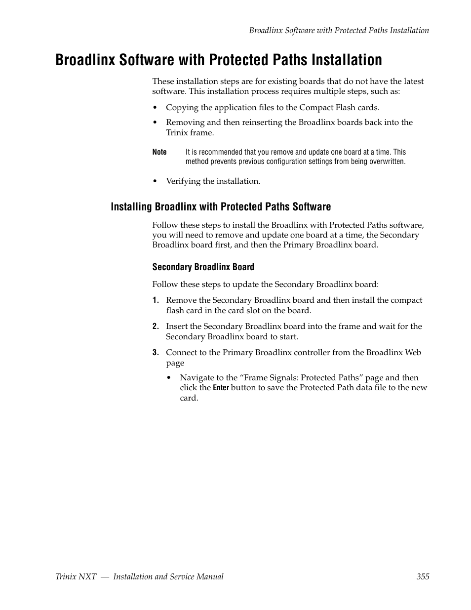 Installing broadlinx with protected paths software | Grass Valley Trinix NXT v.3.3.1 User Manual | Page 355 / 453