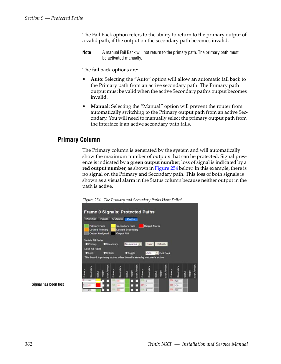 Primary column | Grass Valley Trinix NXT v.3.3.1 User Manual | Page 362 / 453