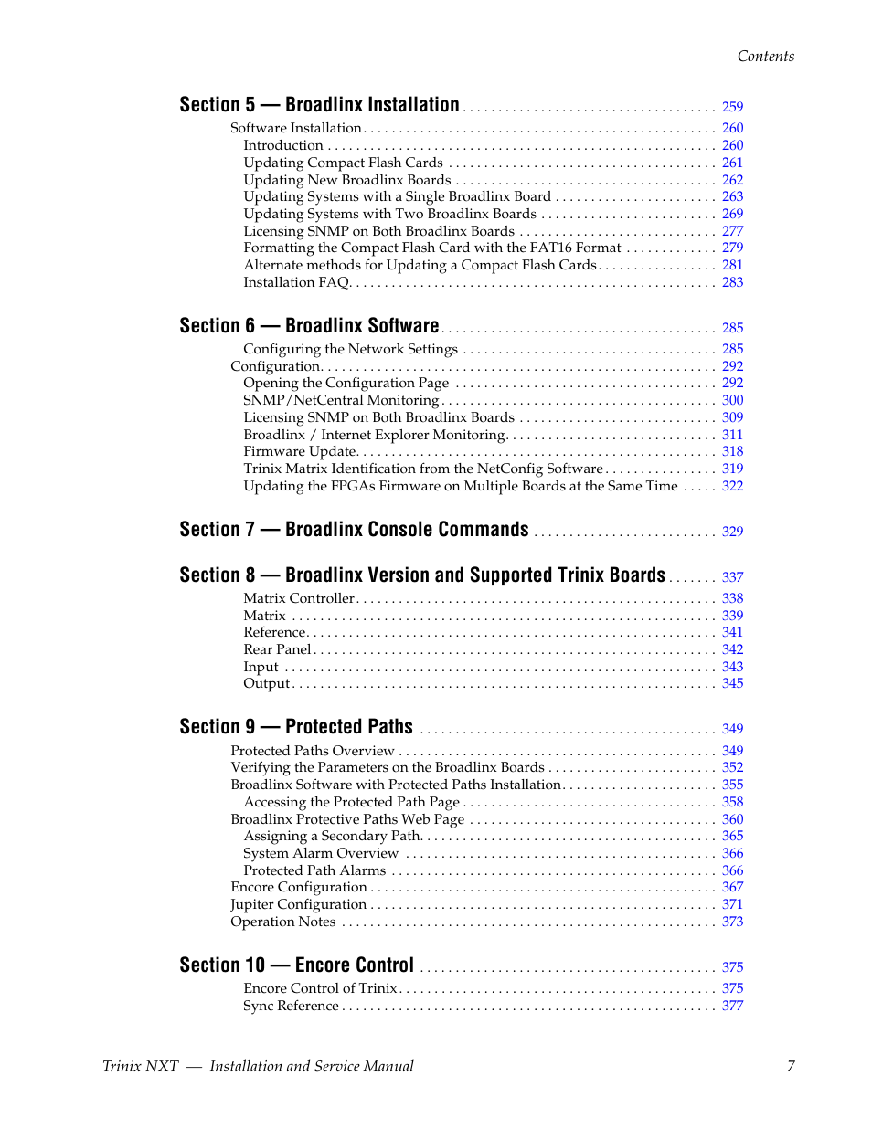 Grass Valley Trinix NXT v.3.3.1 User Manual | Page 7 / 453