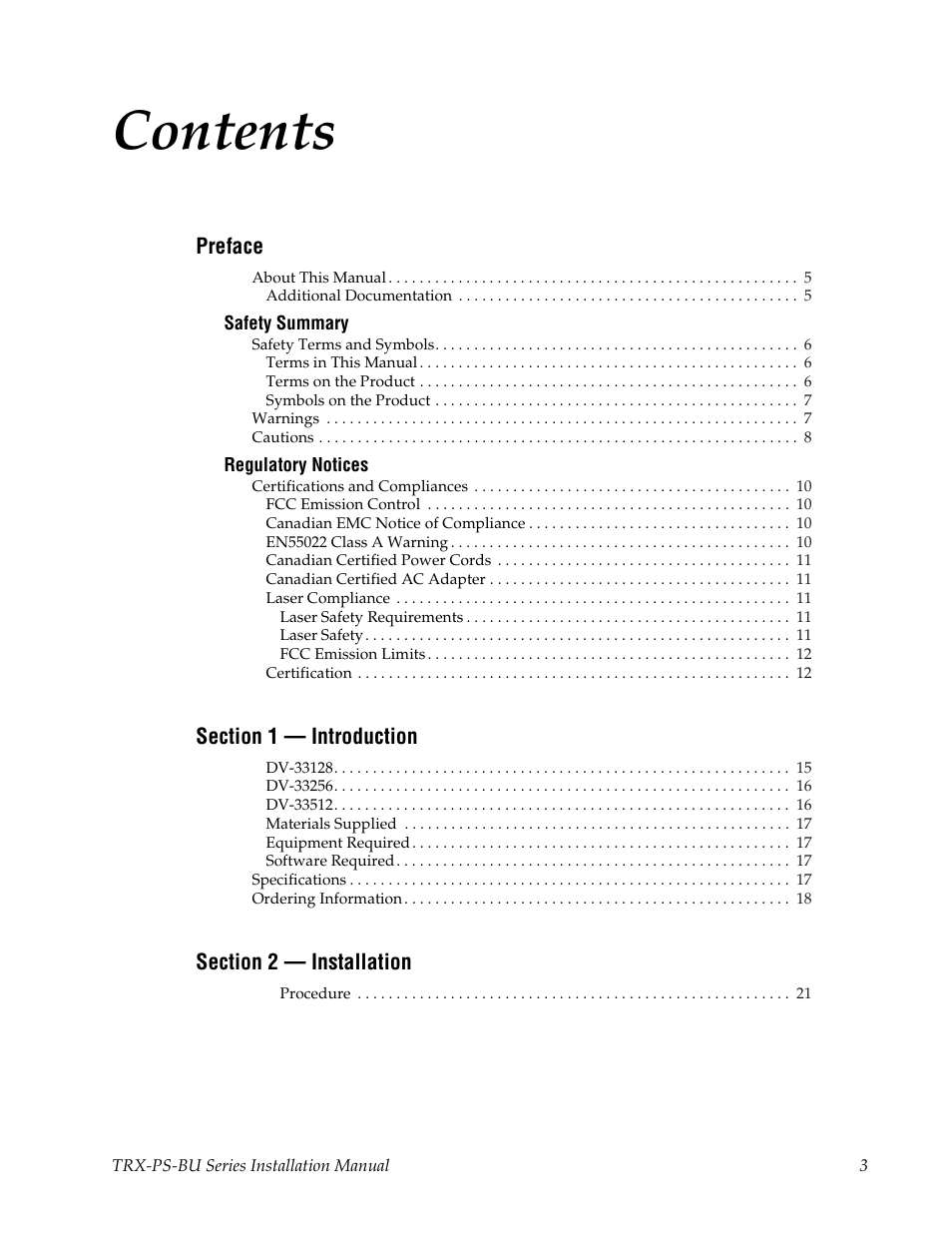 Grass Valley TRX-PS-BU Series User Manual | Page 3 / 24