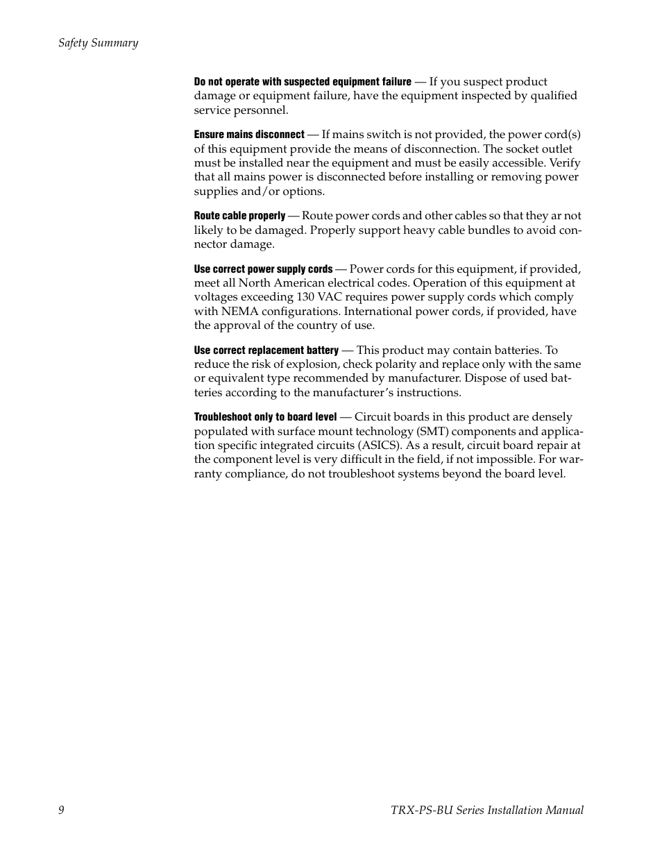Grass Valley TRX-PS-BU Series User Manual | Page 9 / 24